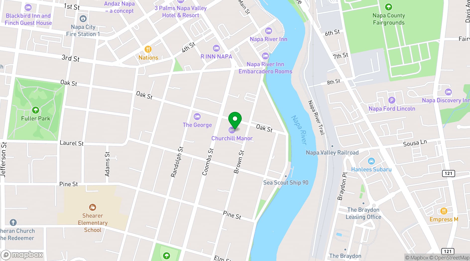 Map showing Churchill Manor