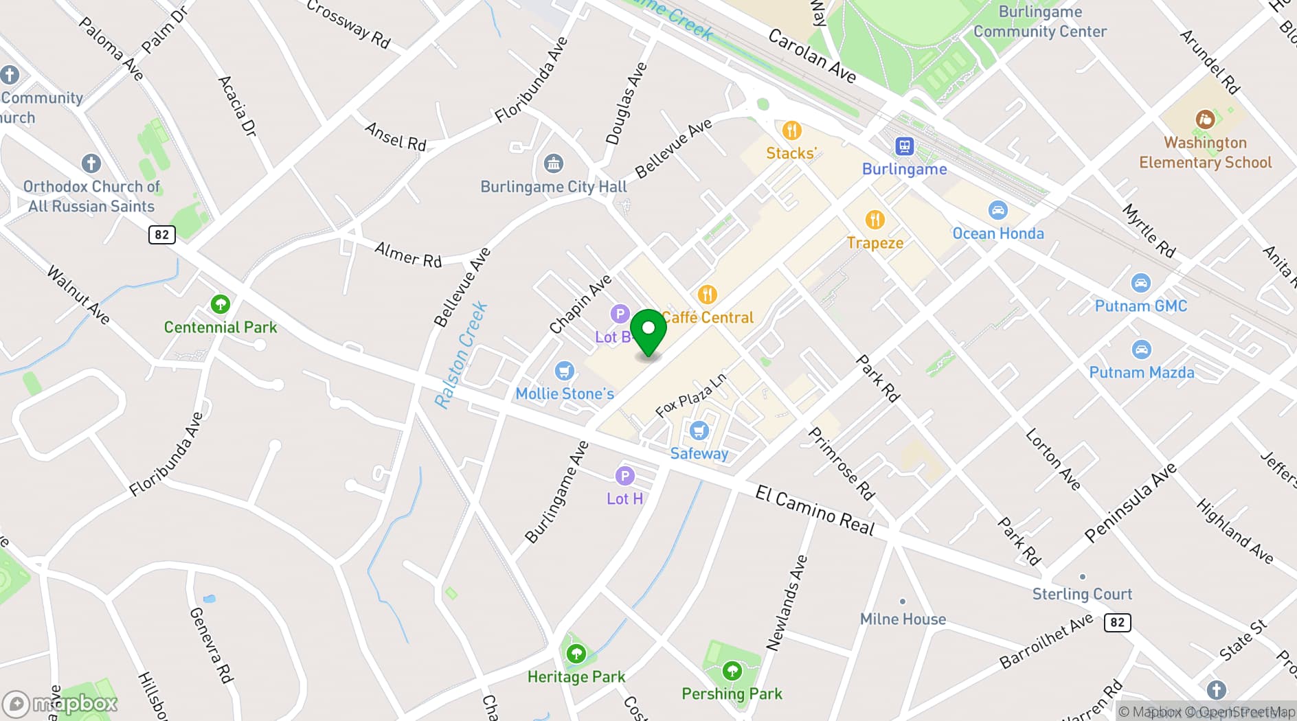 Map showing Pizzeria Delfina