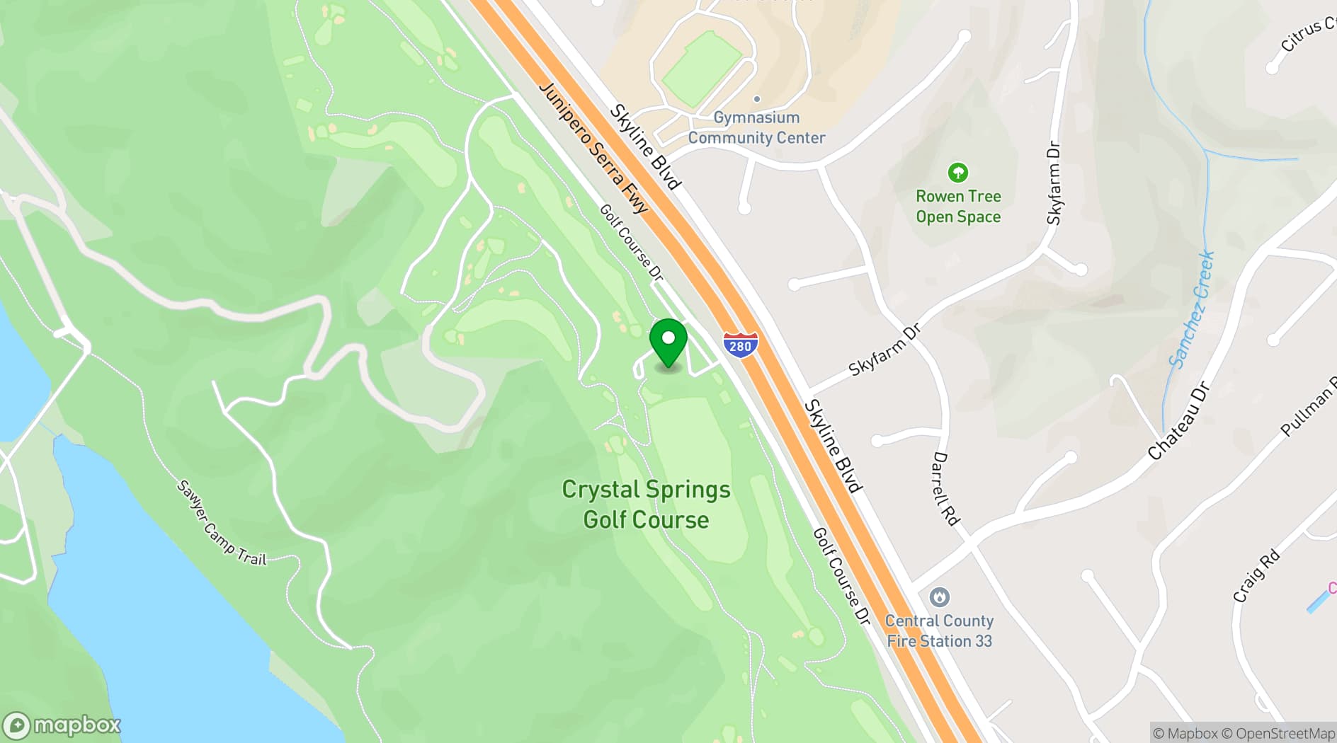 Map showing Fairview Crystal Springs
