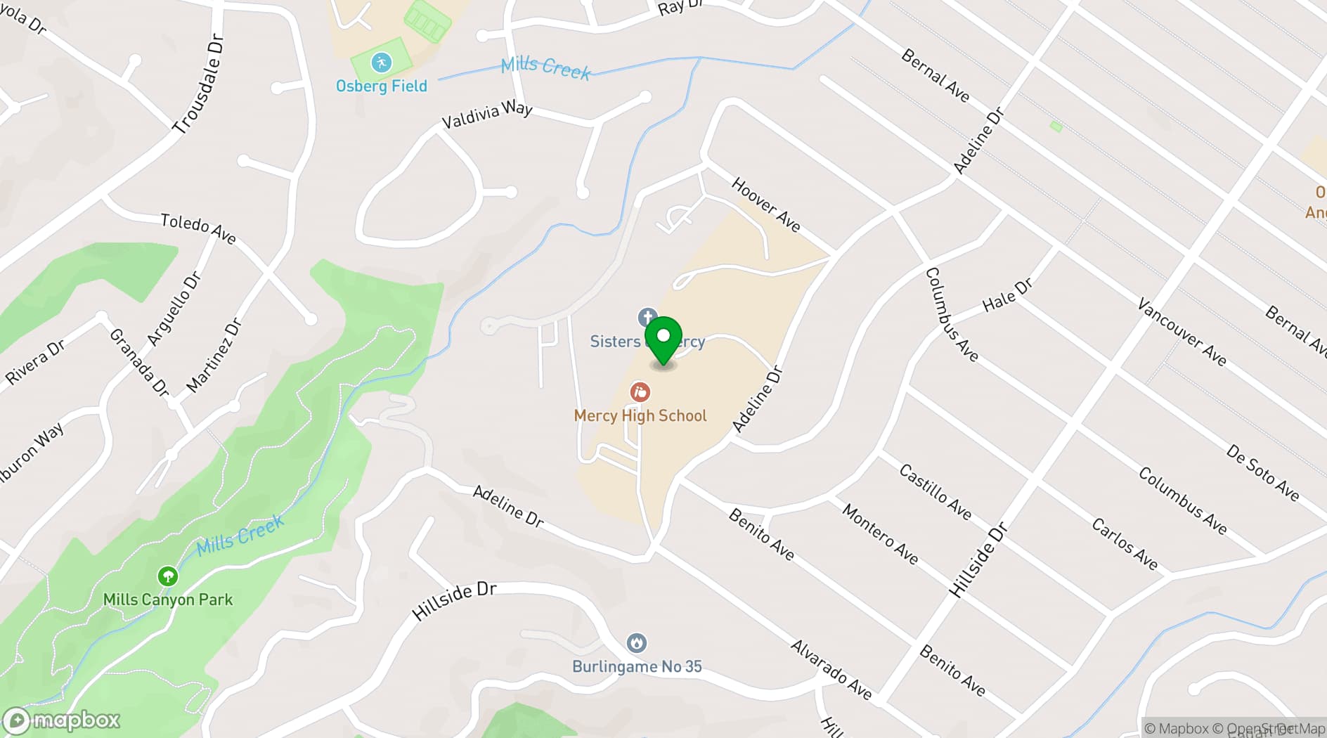 Map showing Kohl Mansion