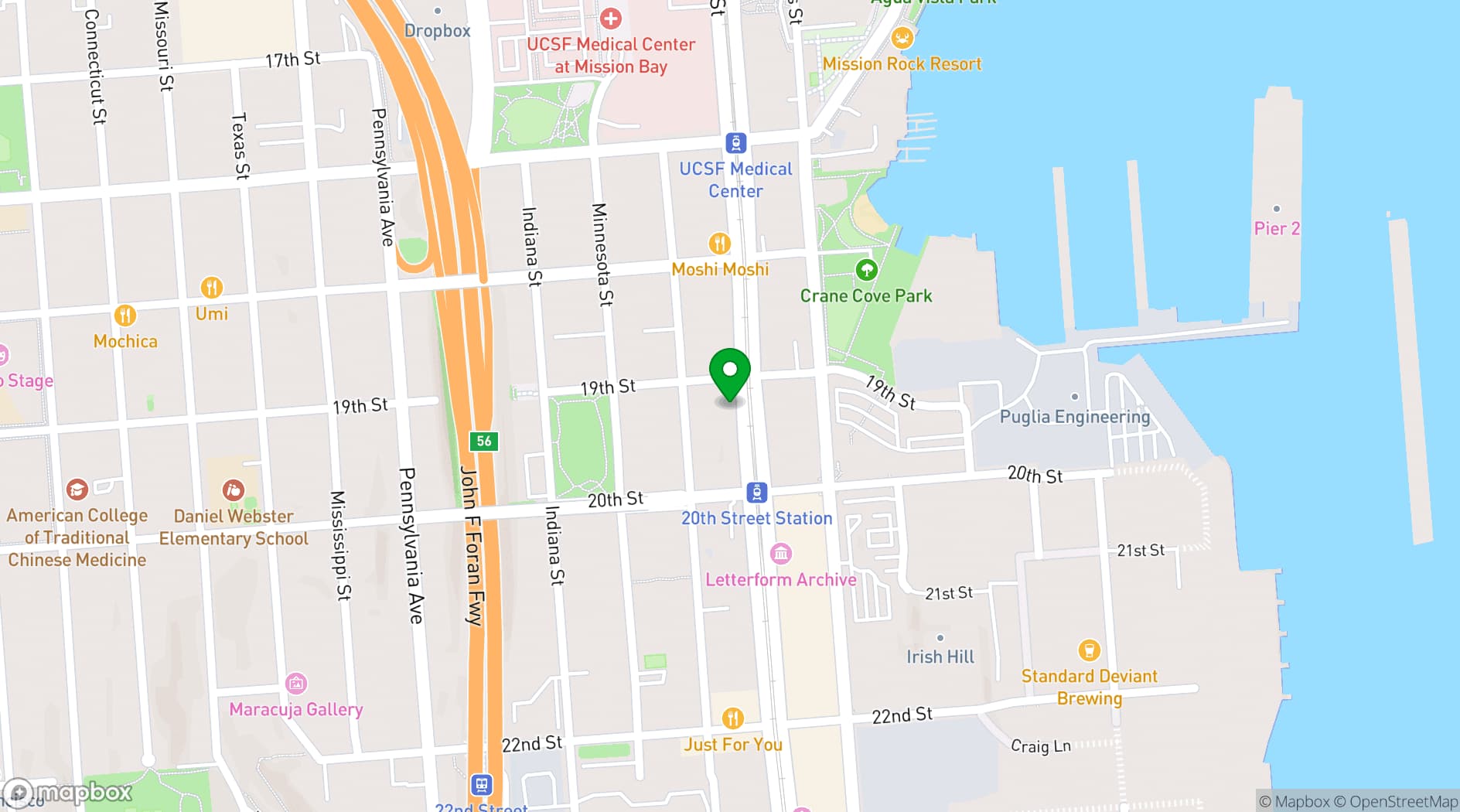 Map showing The Pearl