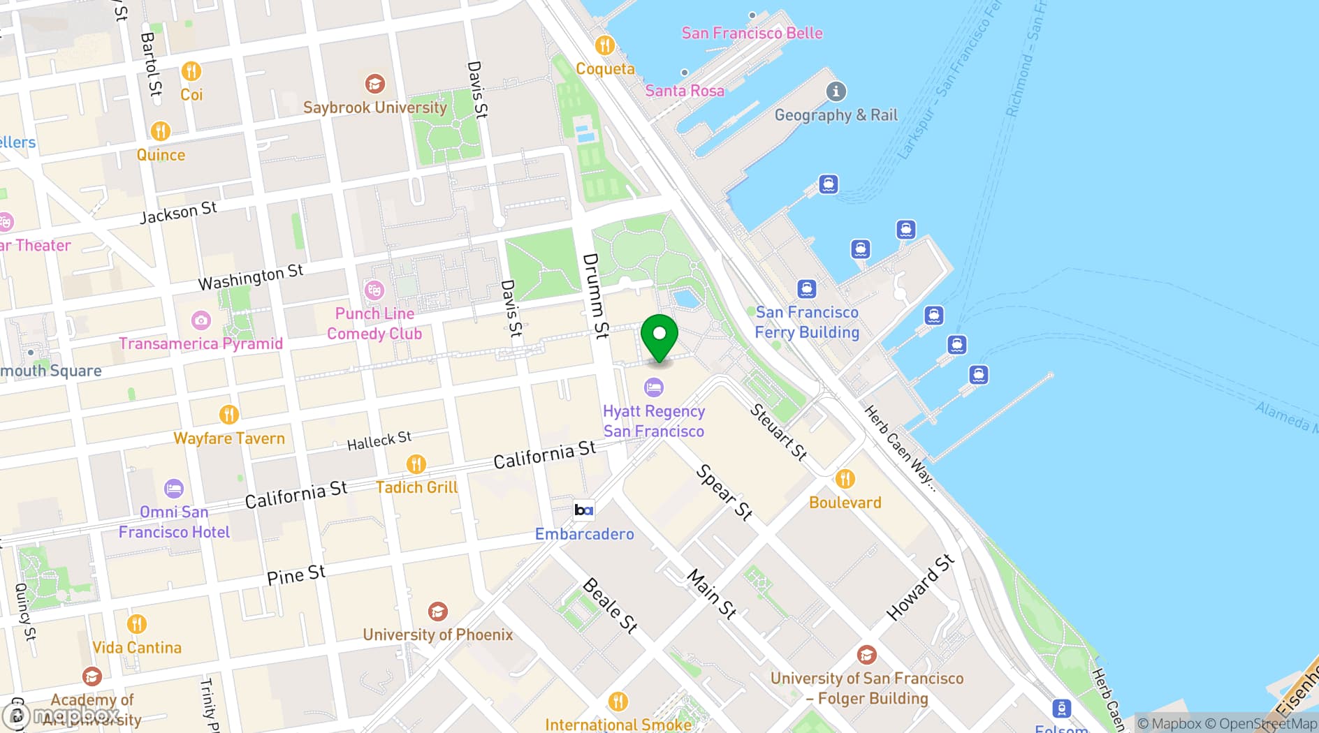 Map showing San Francisco Writers Conference