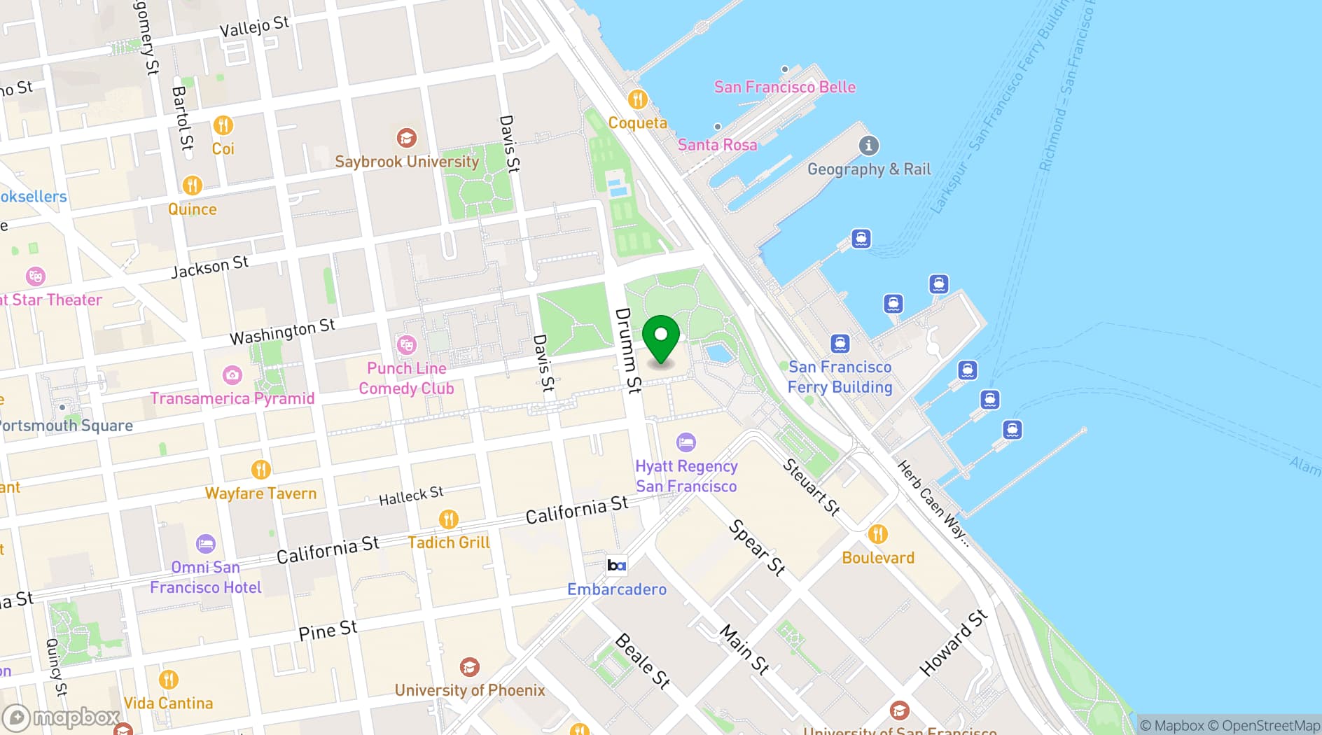 Map showing Harborview Restaurant & Bar