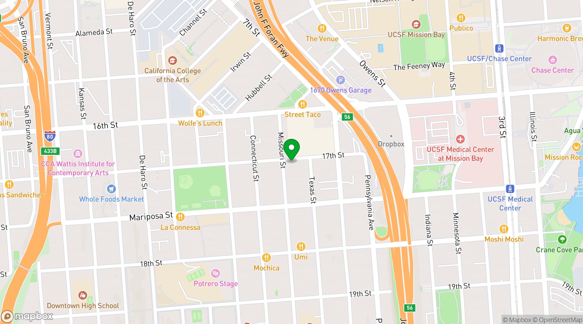 Map showing Bottom of the Hill