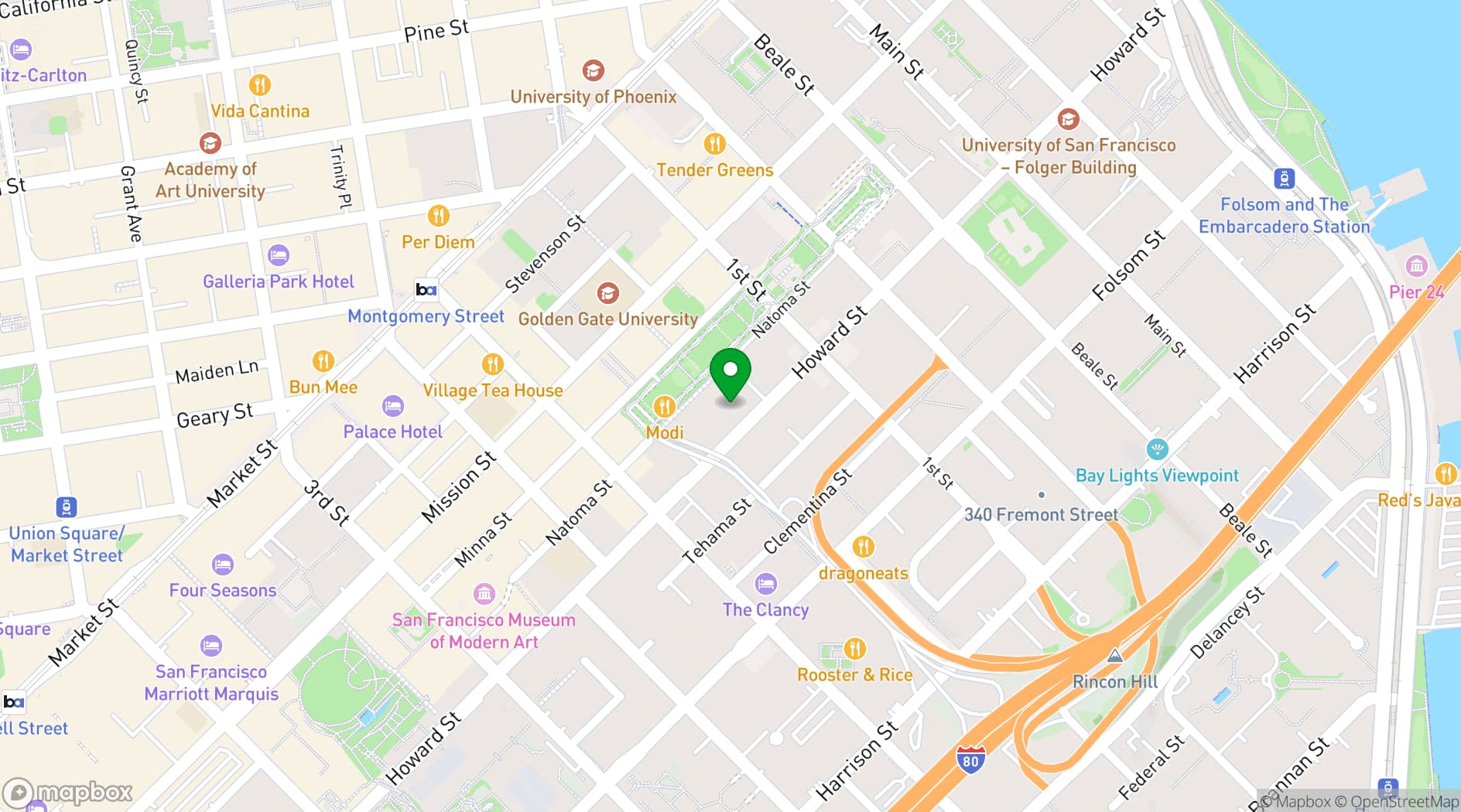 Map showing Temple Nightclub