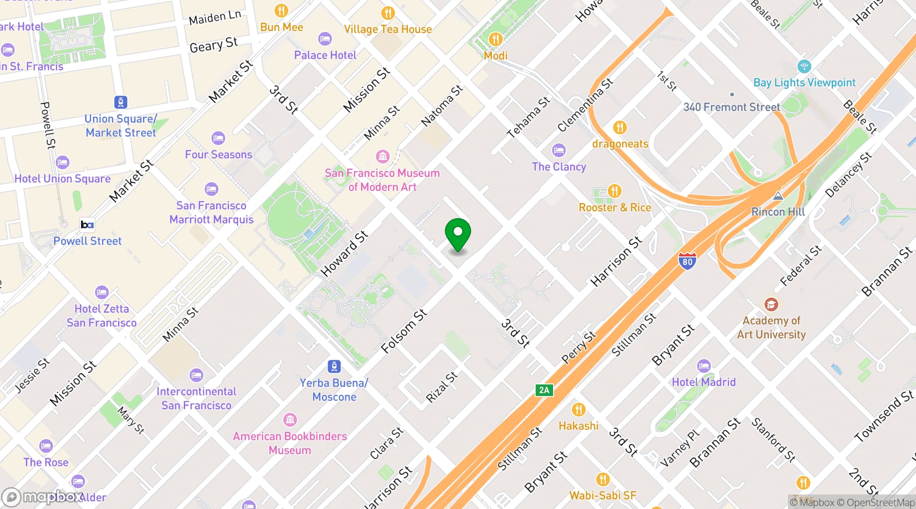 Map showing SPIN San Francisco
