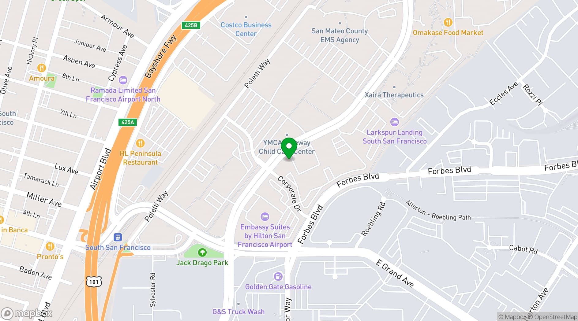 Map showing Hilton Garden Inn San Francisco Airport North