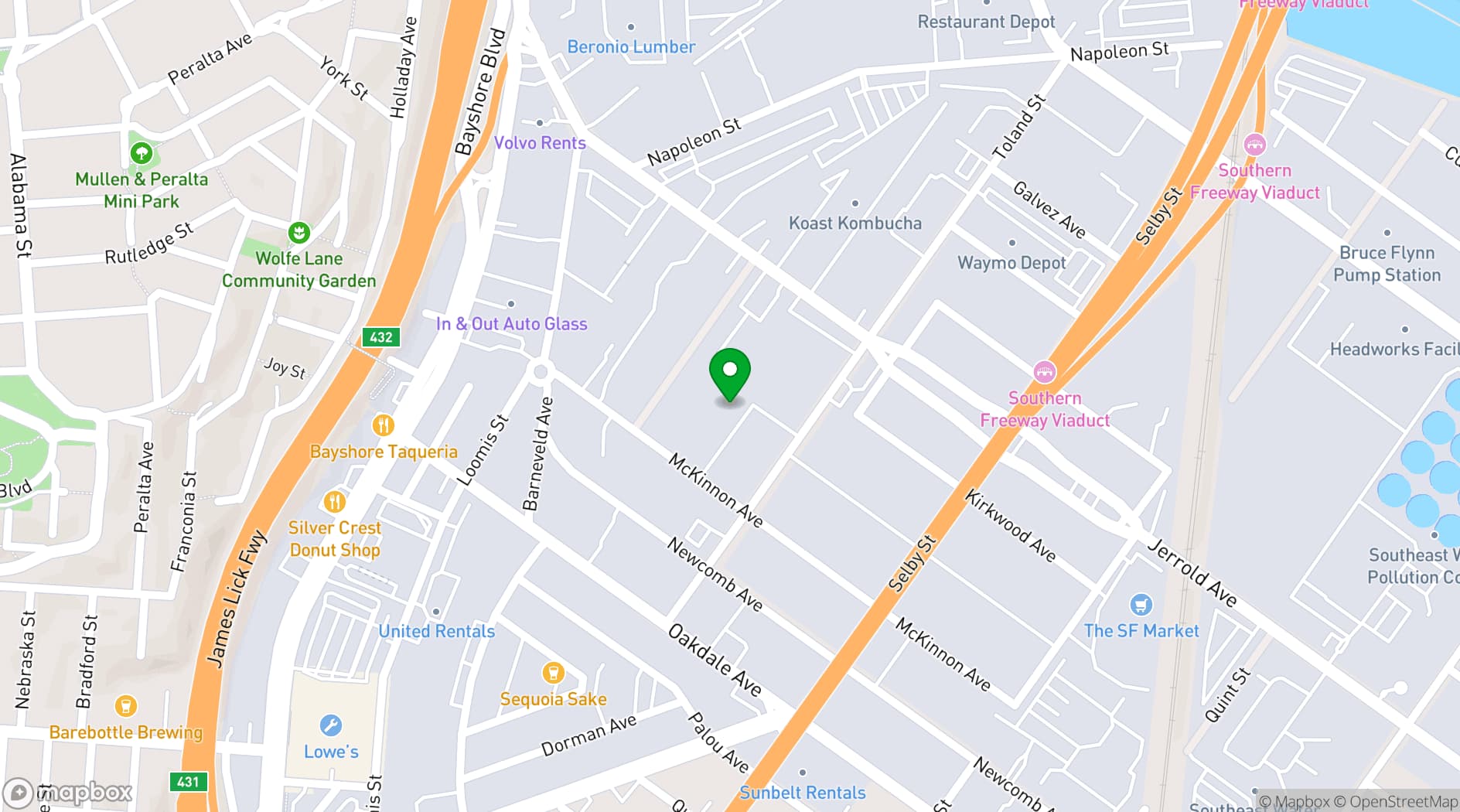 Map showing Light Rail Studios