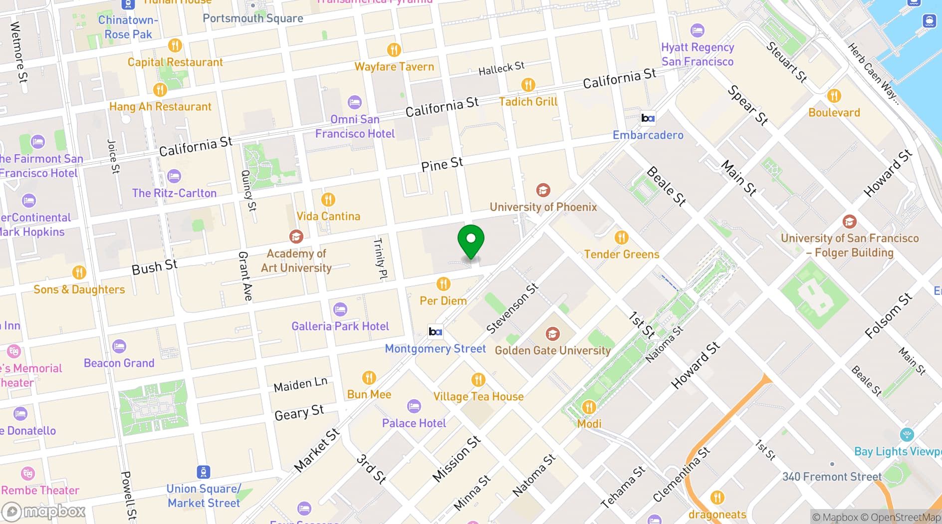 Map showing The Conservatory at One Sansome
