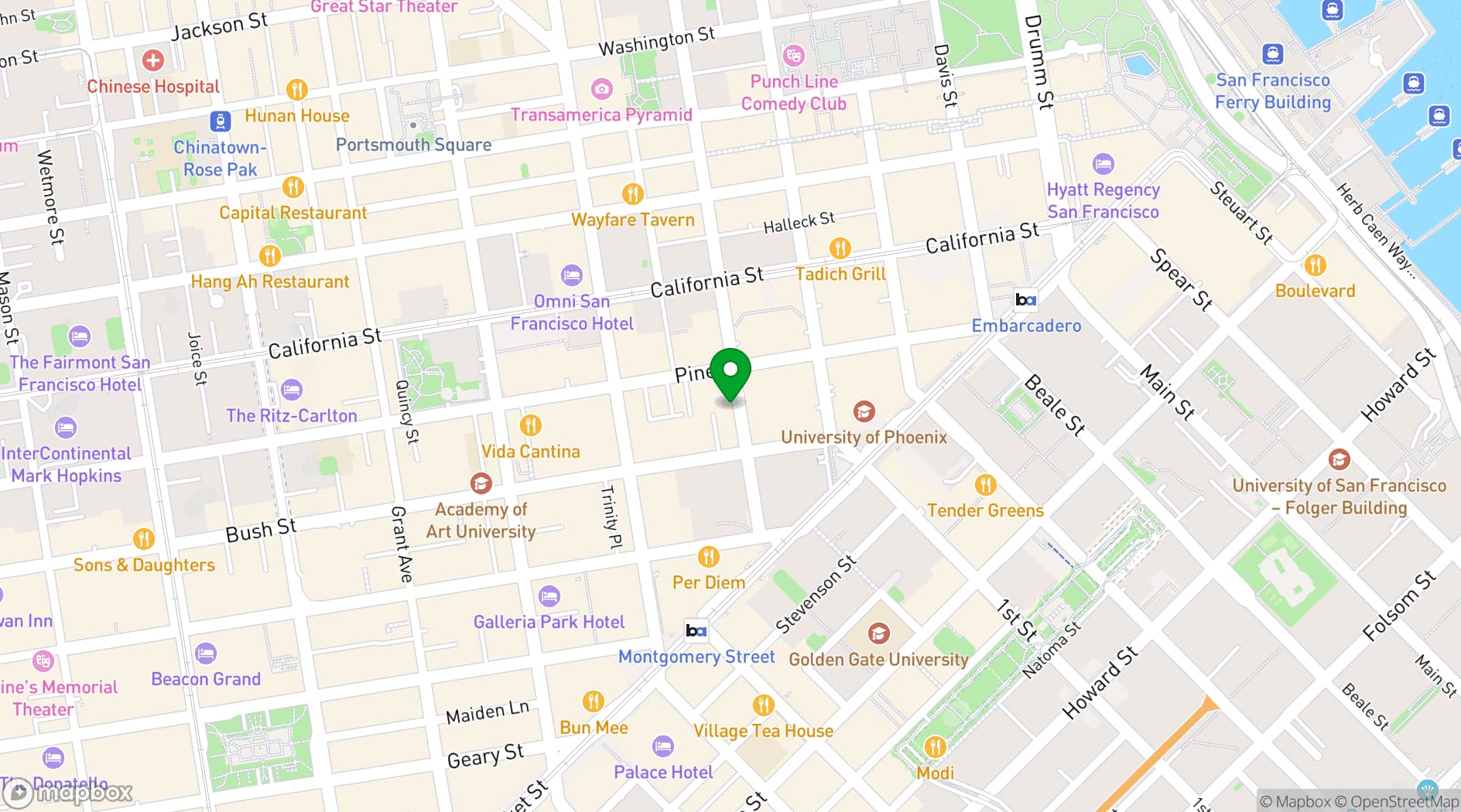 Map showing City Club of San Francisco