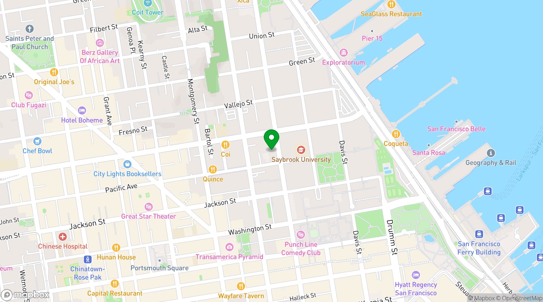 Map showing The Battery