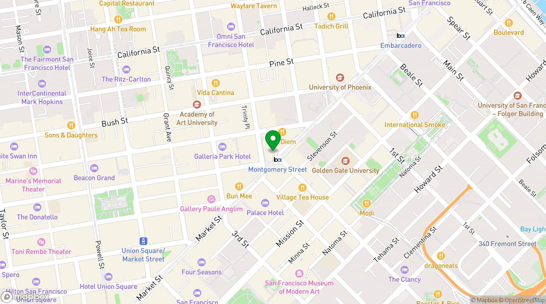 Map showing The Media Room