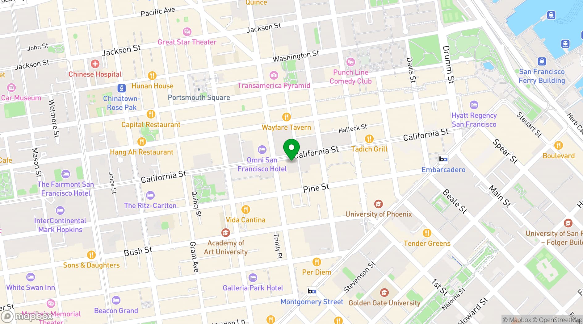 Map showing Julia Morgan Ballroom