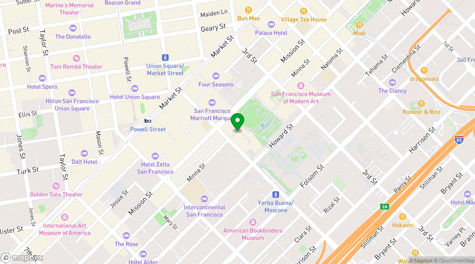 Map showing City View at Metreon
