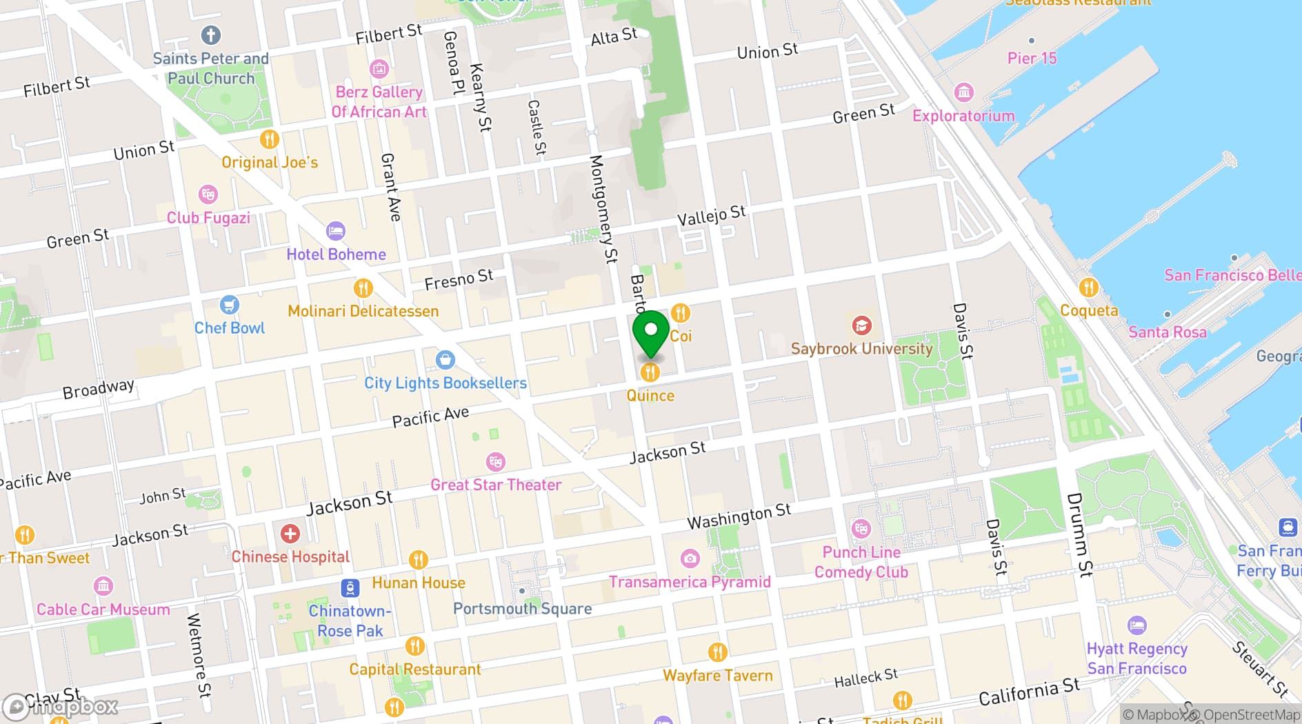 Map showing Quince Restaurant
