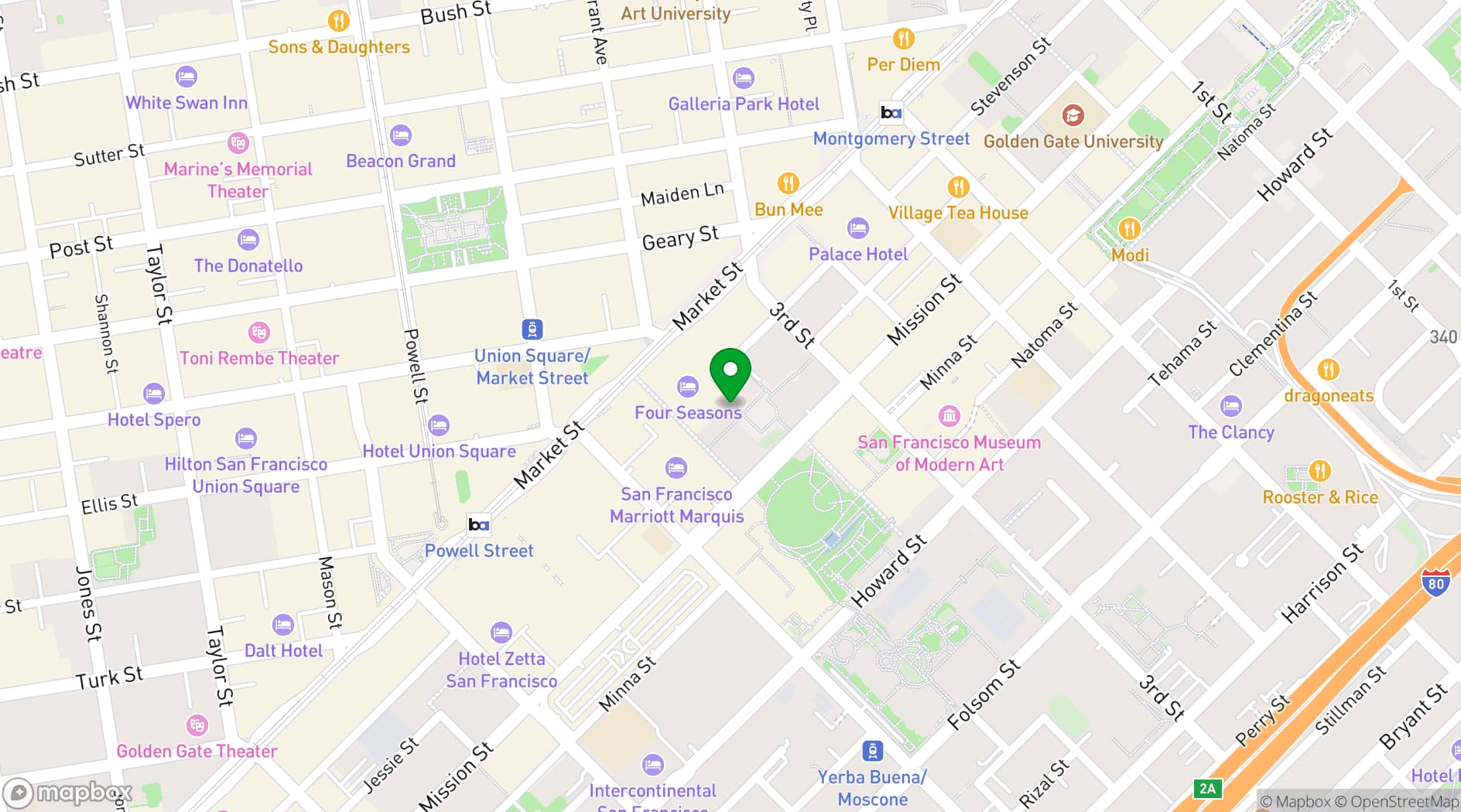 Map showing The Contemporary Jewish Museum