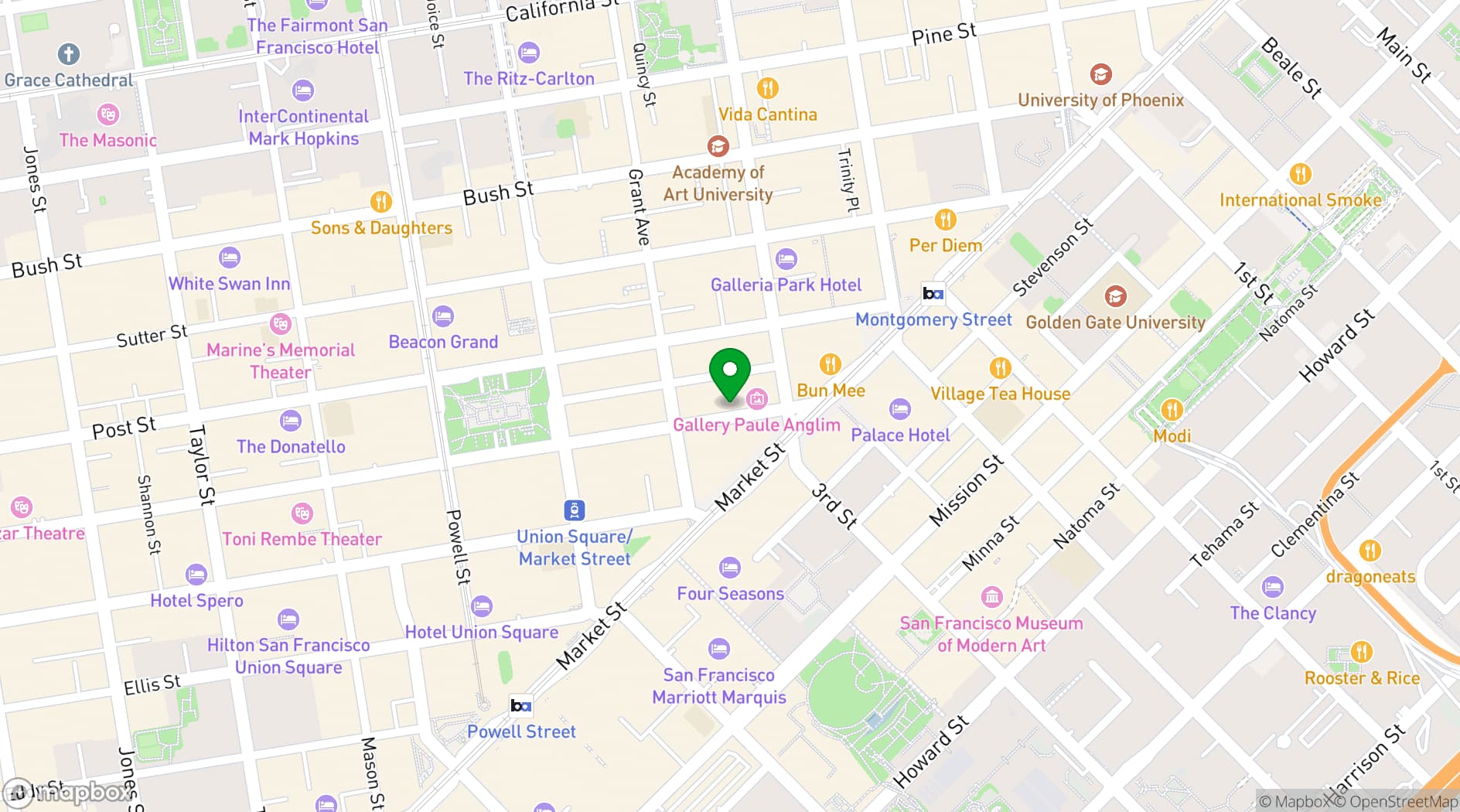Map showing Hawthorn SF Nightclub and Lounge