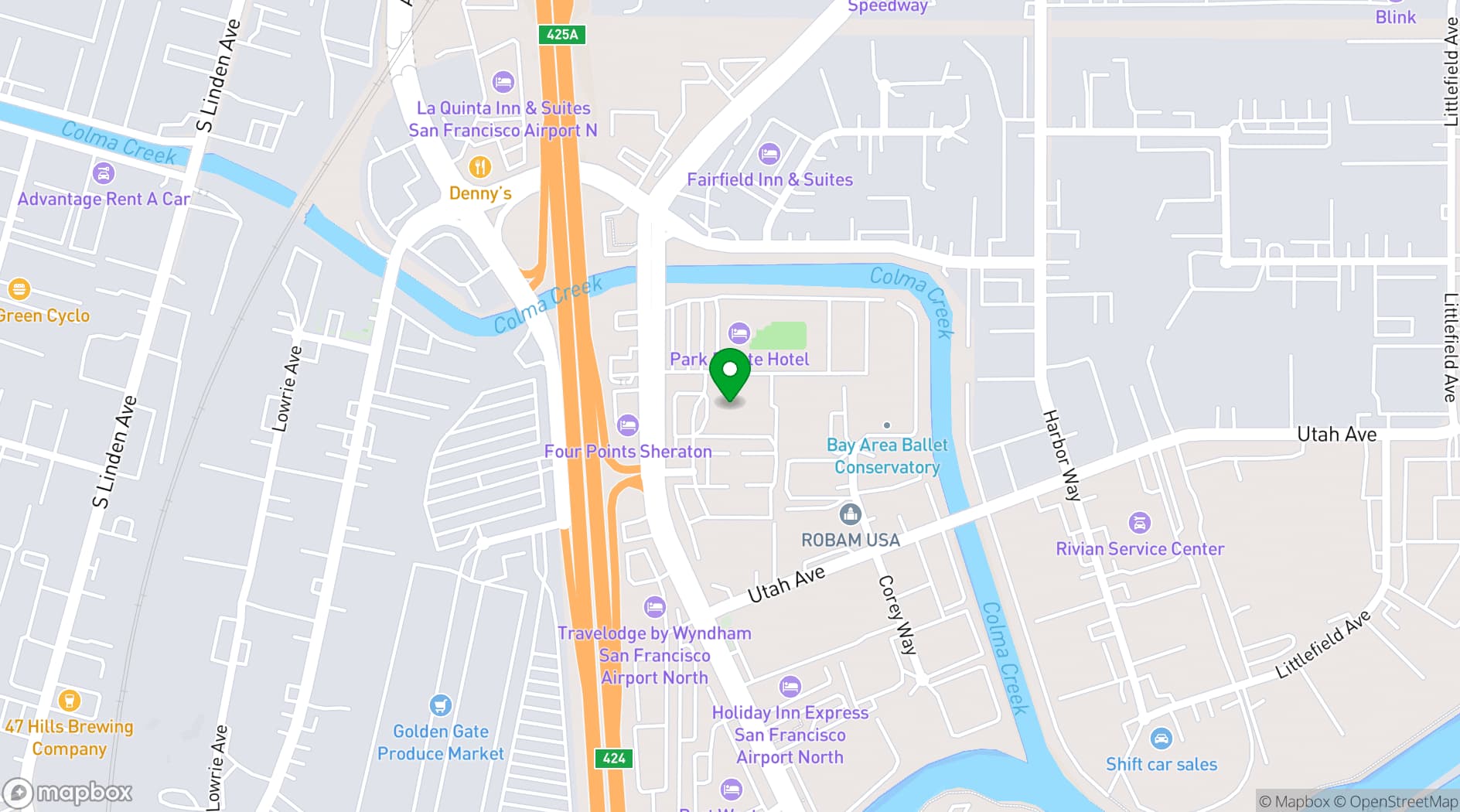 Map showing South San Francisco Conference Center