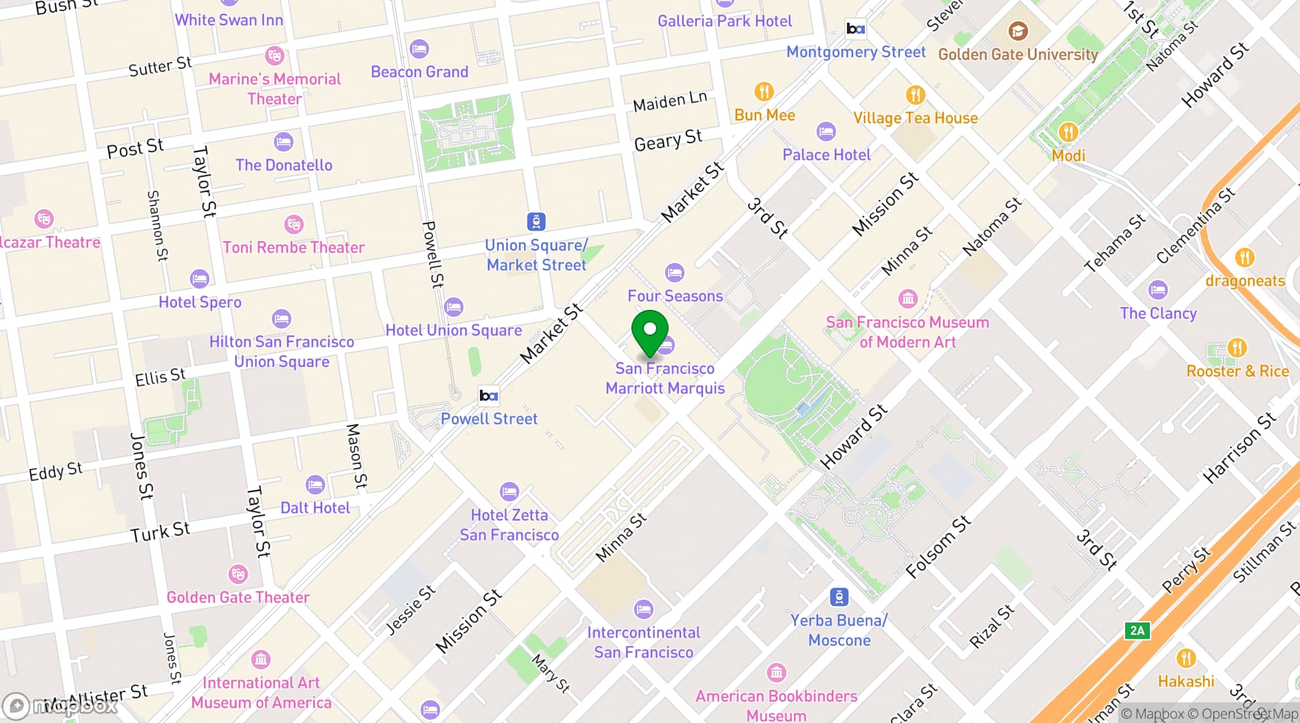 Map showing AMA Conference Center San Francisco