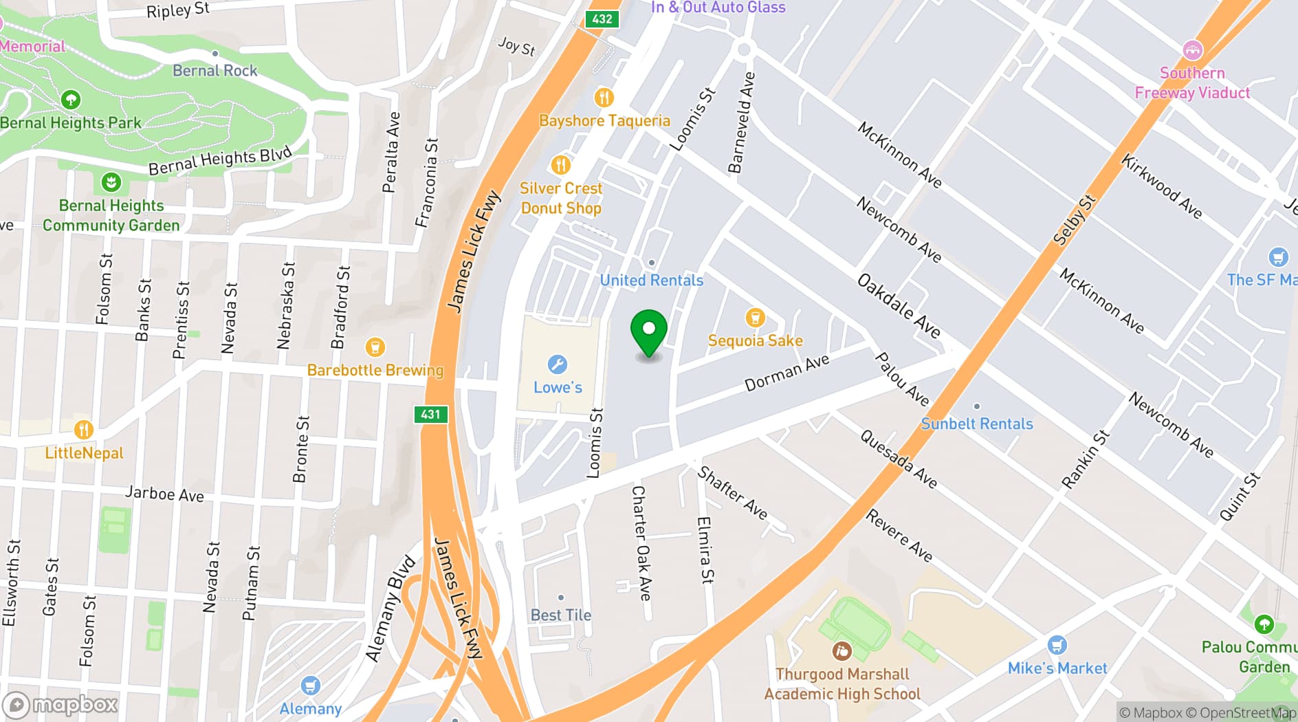 Map showing Sundance Saloon