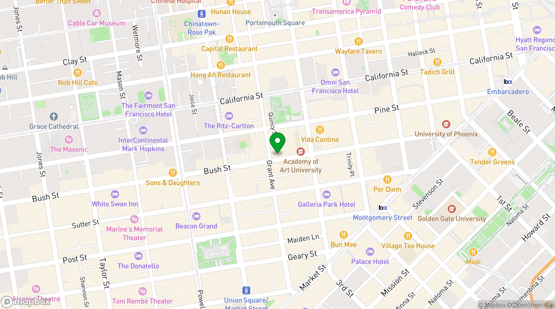 Map showing The Orchard Hotel