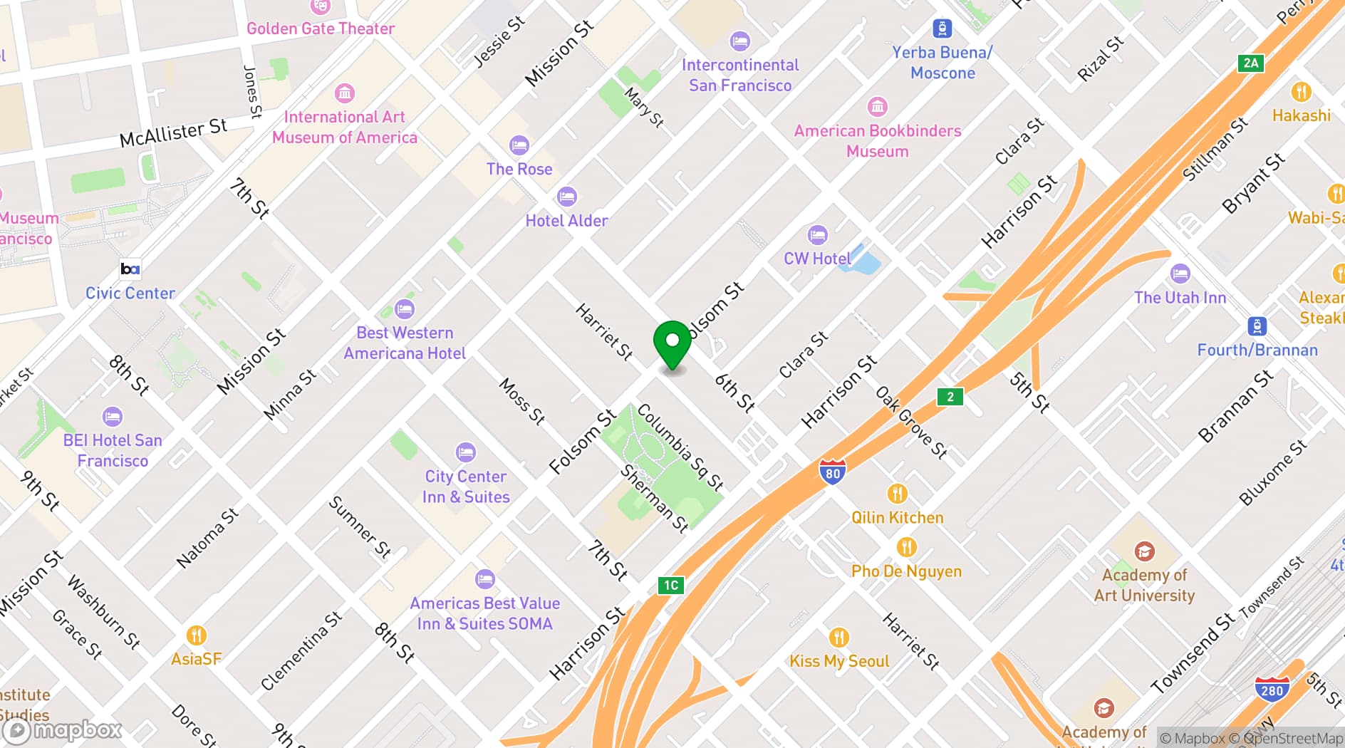 Map showing 1015 Folsom