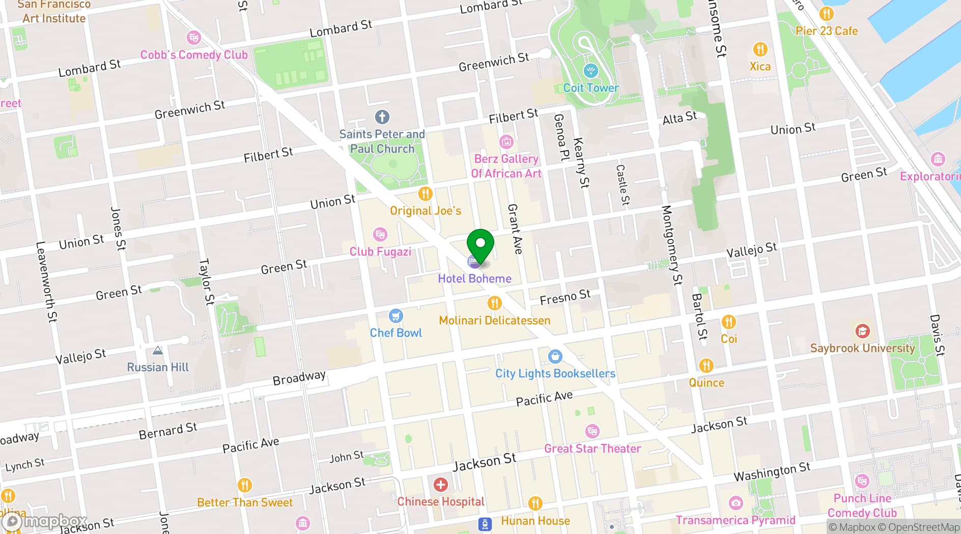Map showing The Stinking Rose
