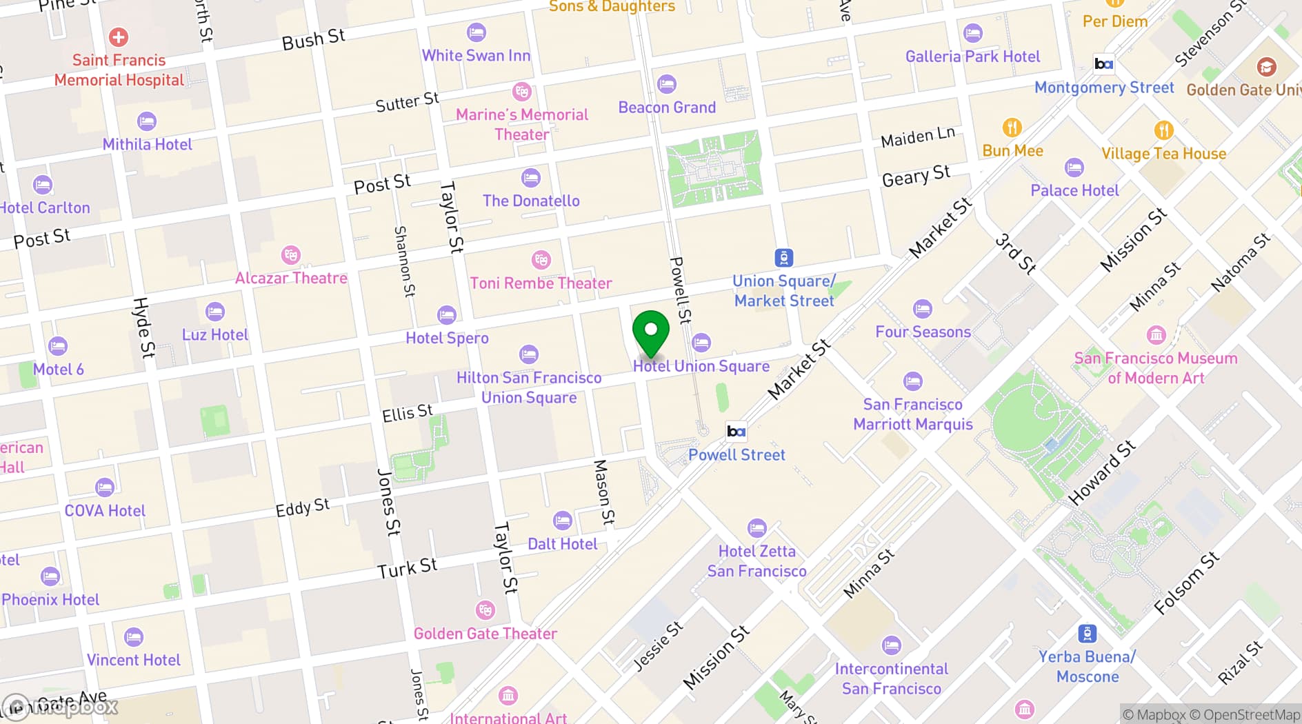 Map showing Hotel Fusion