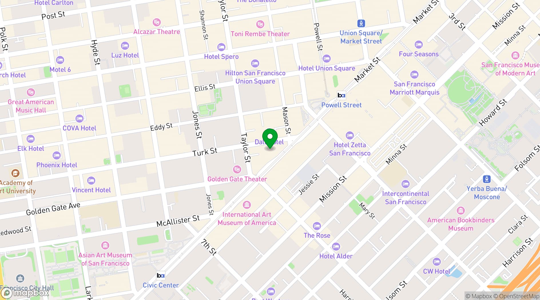 Map showing Timbri Hotel