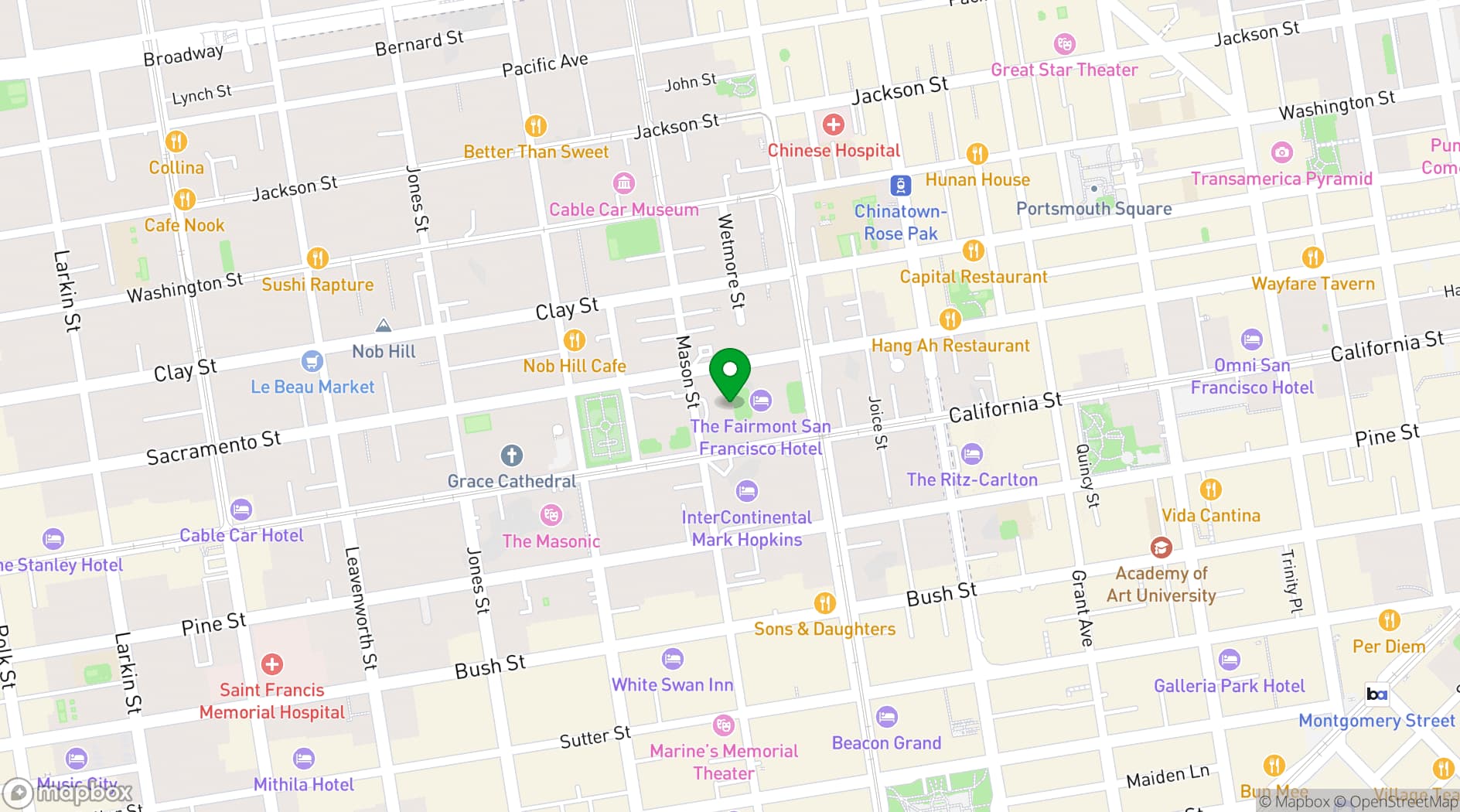 Map showing Fairmont San Francisco