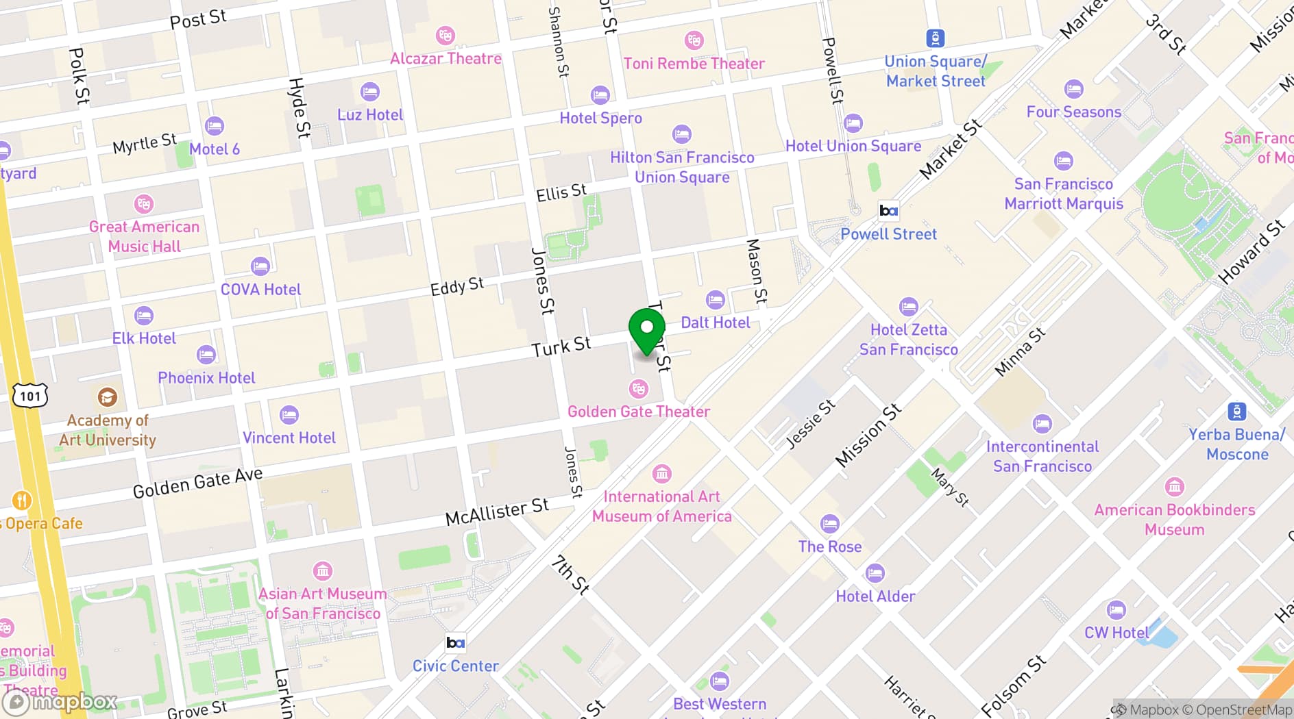 Map showing Center for New Music