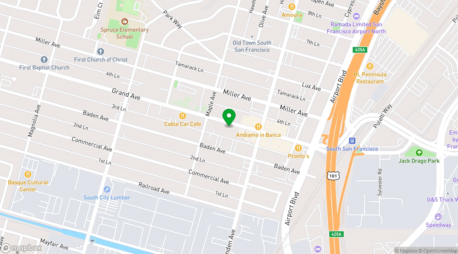 Map showing Grand Palace Seafood Restaurant