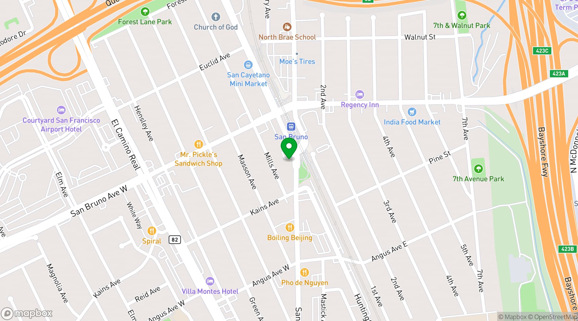 Map showing JC Bruno Restaurant