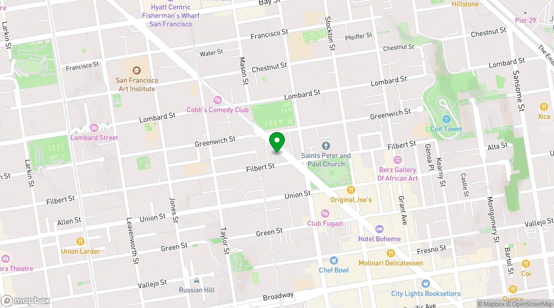 Map showing Piccolo Forno