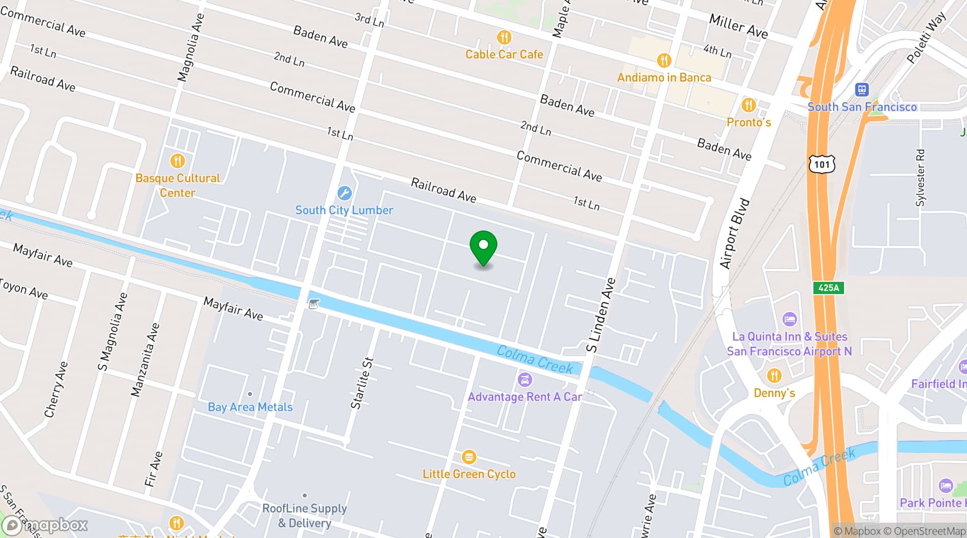 Map showing Trakworx Mastering & Recording