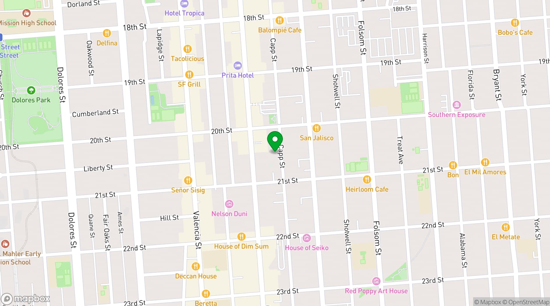 Map showing San Francisco Community Music Center