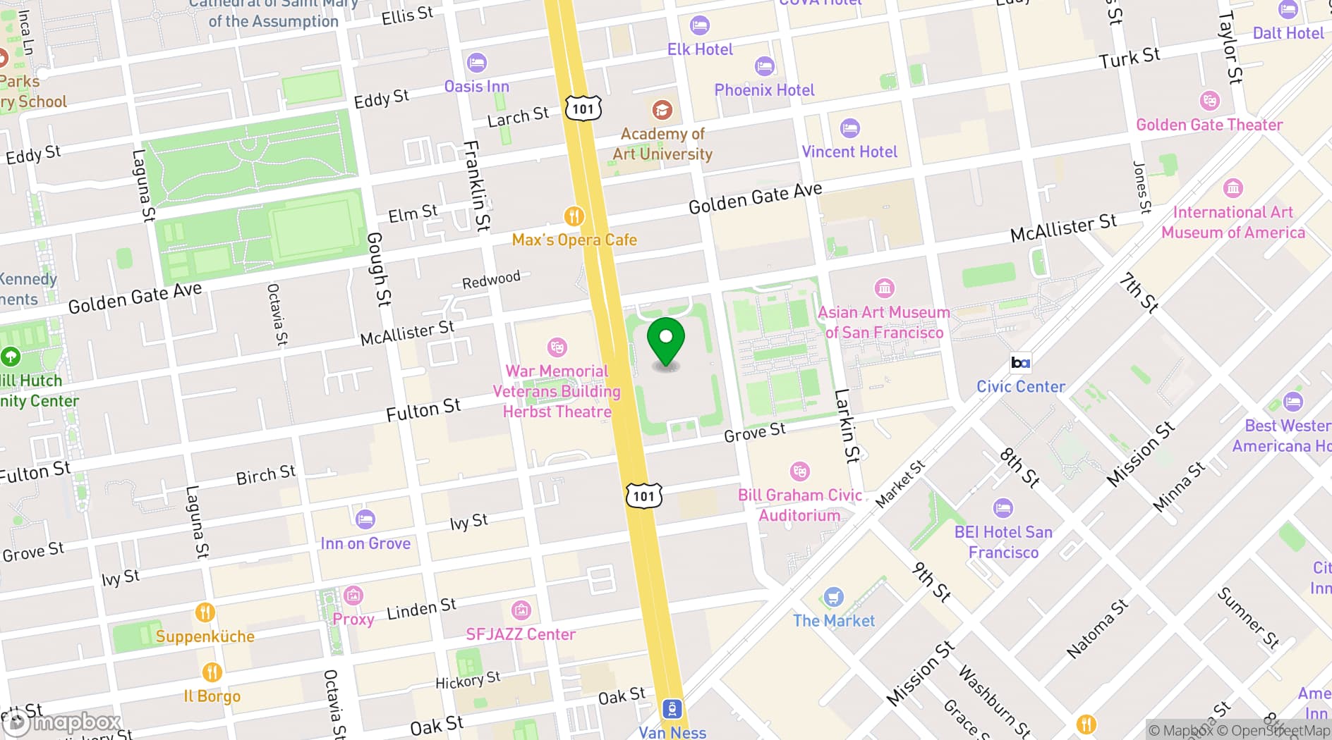 Map showing Office of the Mayor, San Francisco