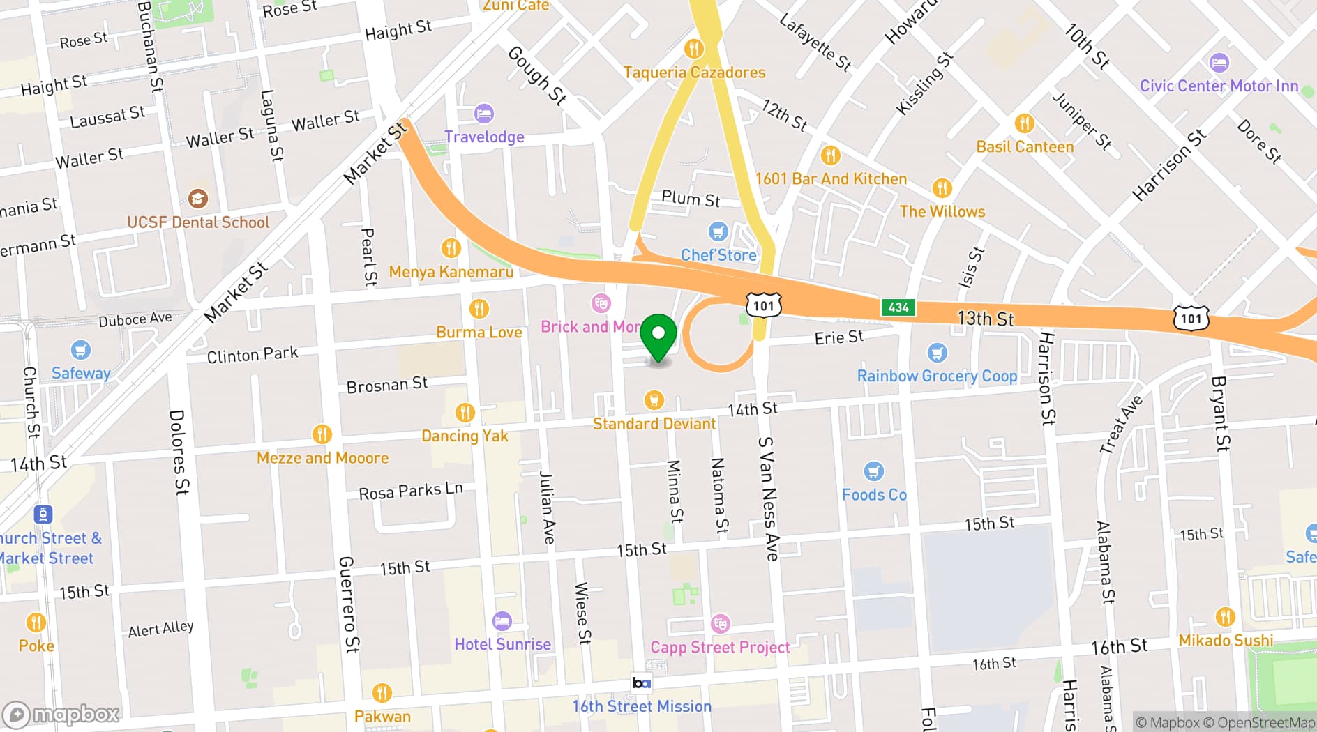 Map showing Public Works SF