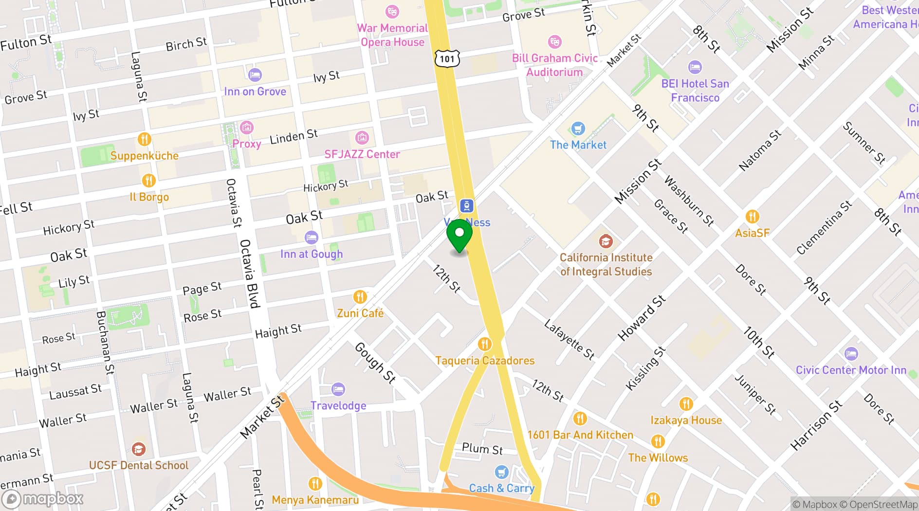 Map showing SVN West