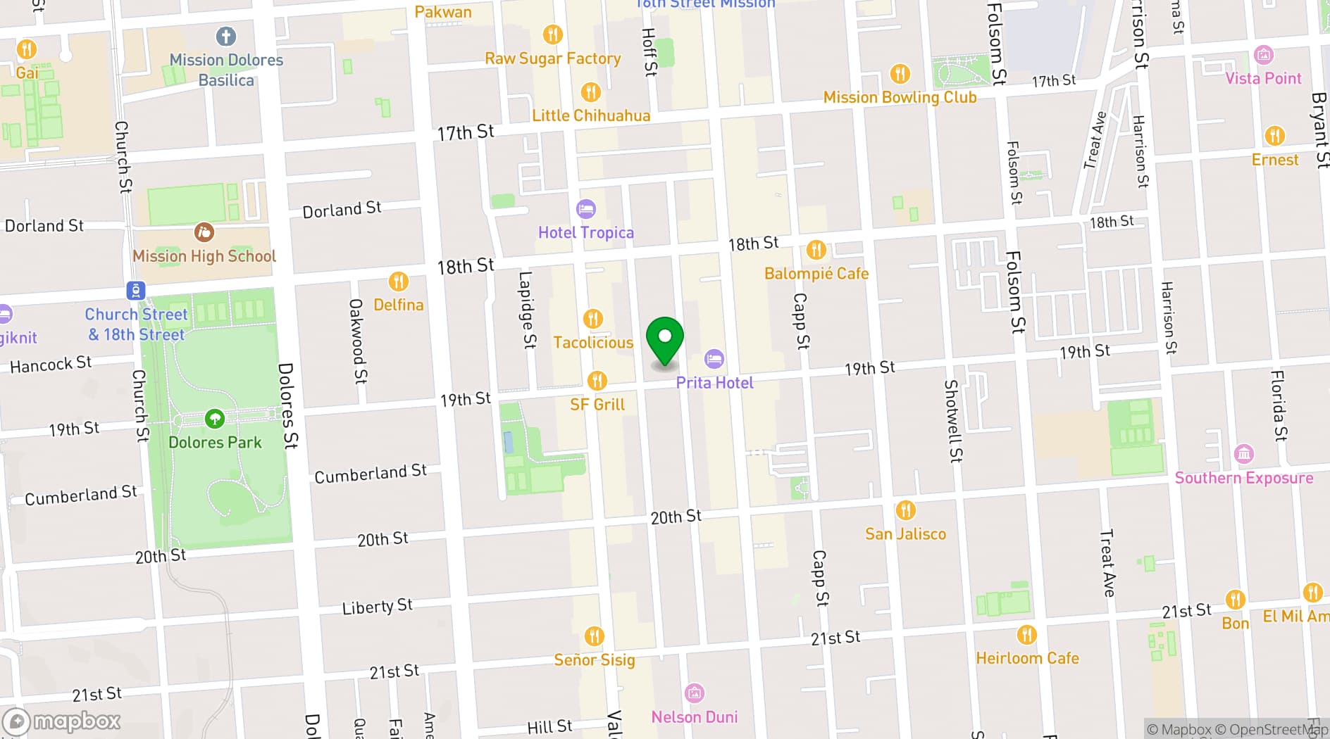 Map showing Mission Loft