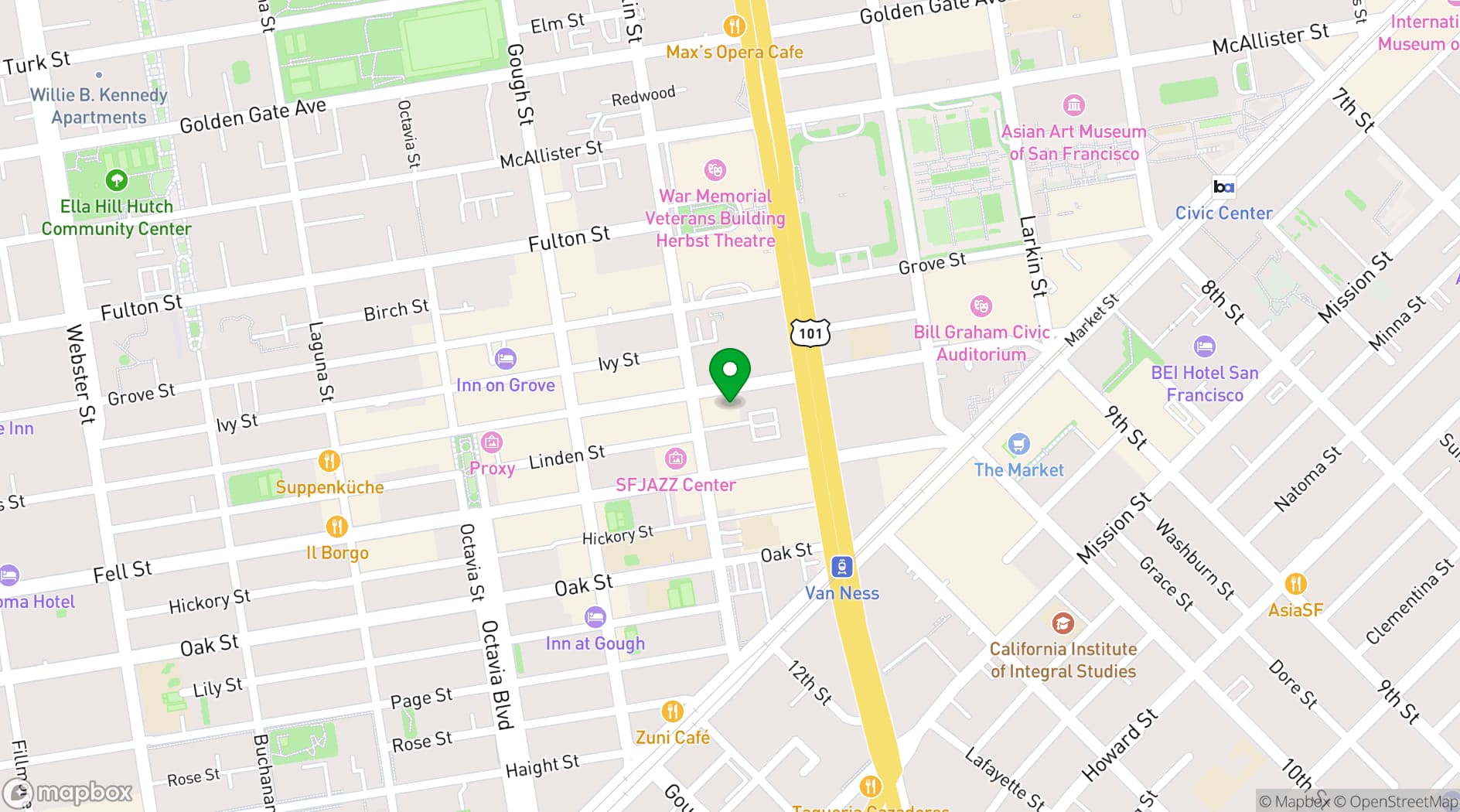 Map showing Sydney Goldstein Theater