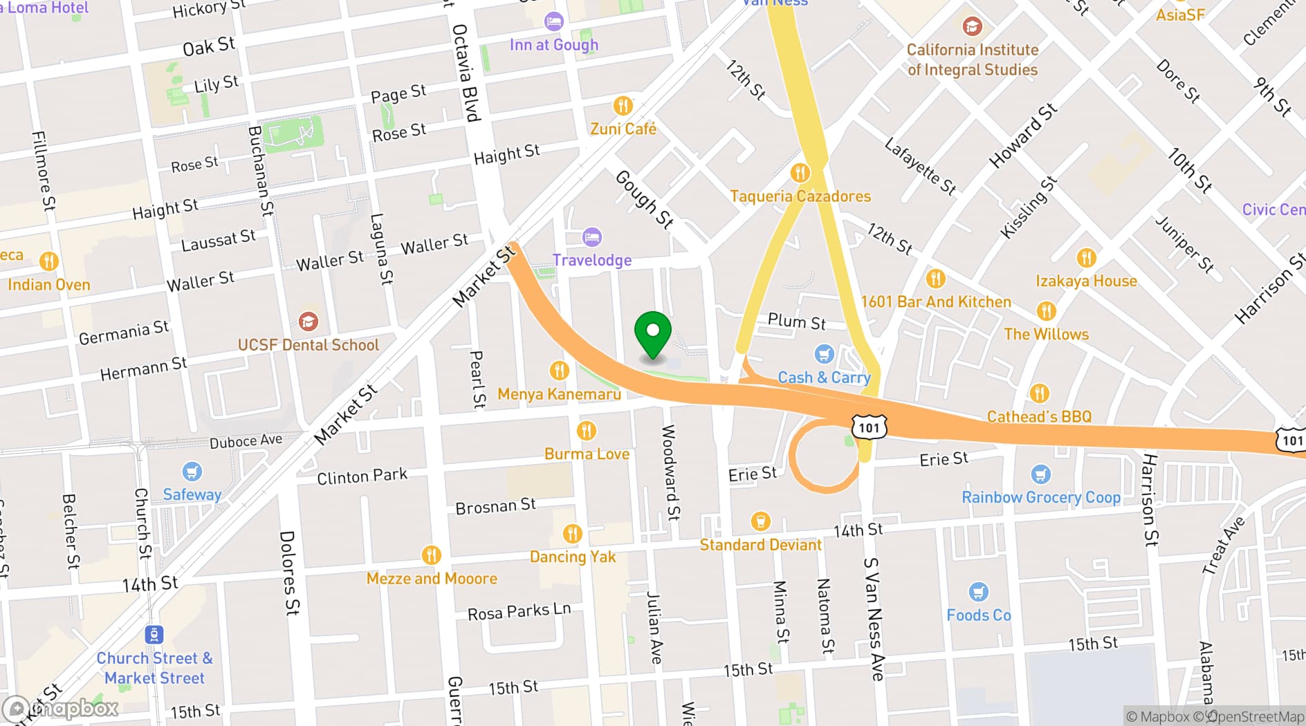 Map showing 170 Otis Service Center