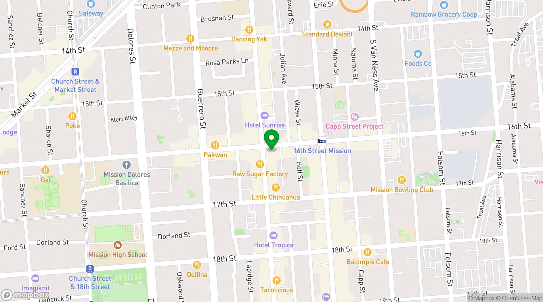 Map showing Skylark SF