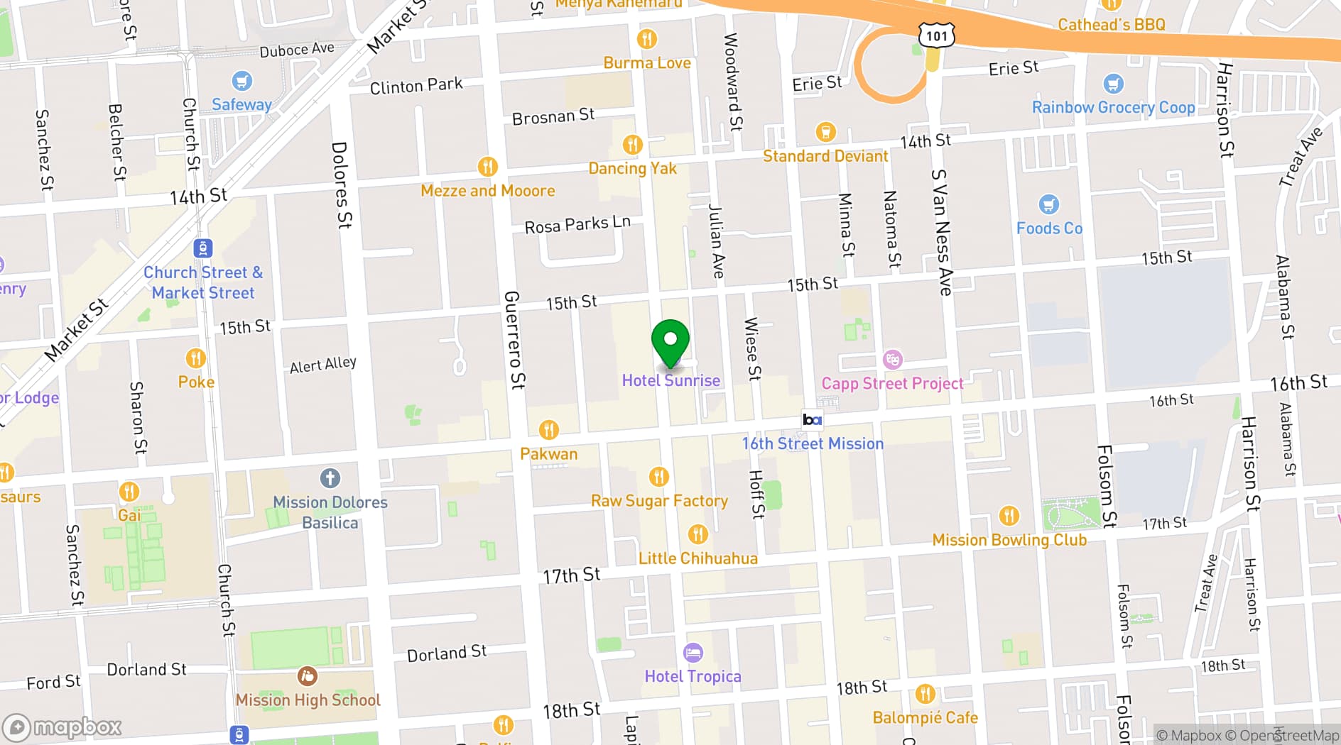 Map showing Groundfloor Club