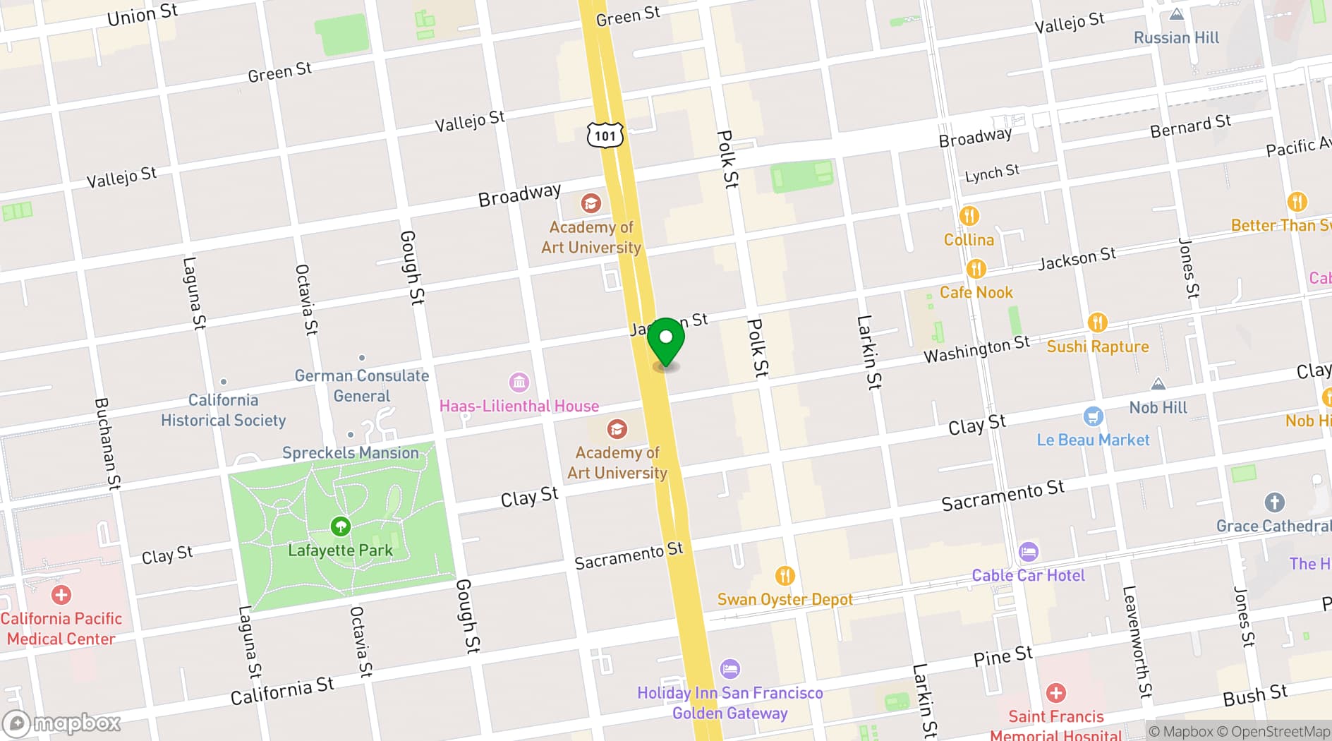 Map showing House of Prime Rib