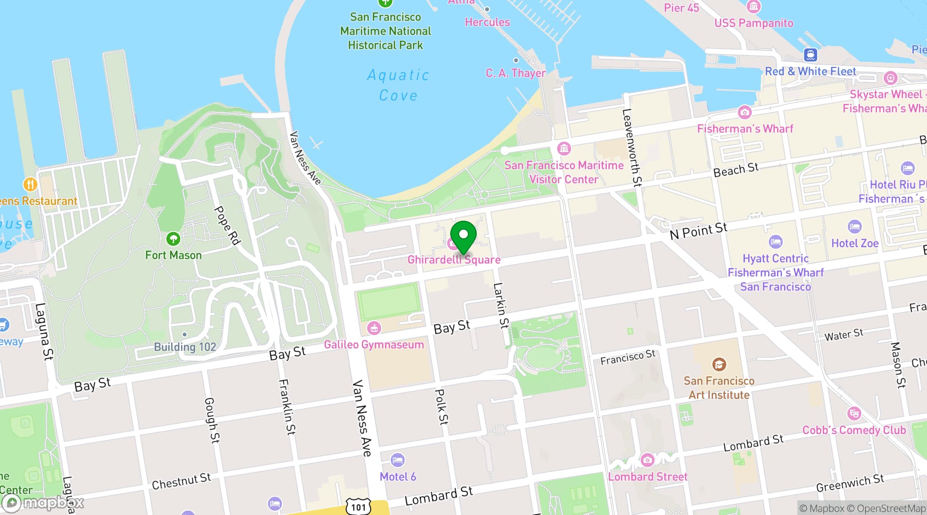 Map showing Fairmont Heritage Place, Ghirardelli Square