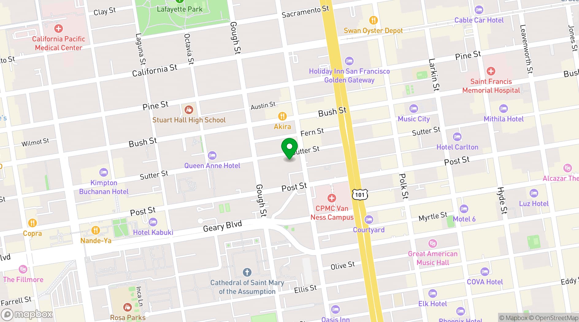 Map showing Mansion on Sutter