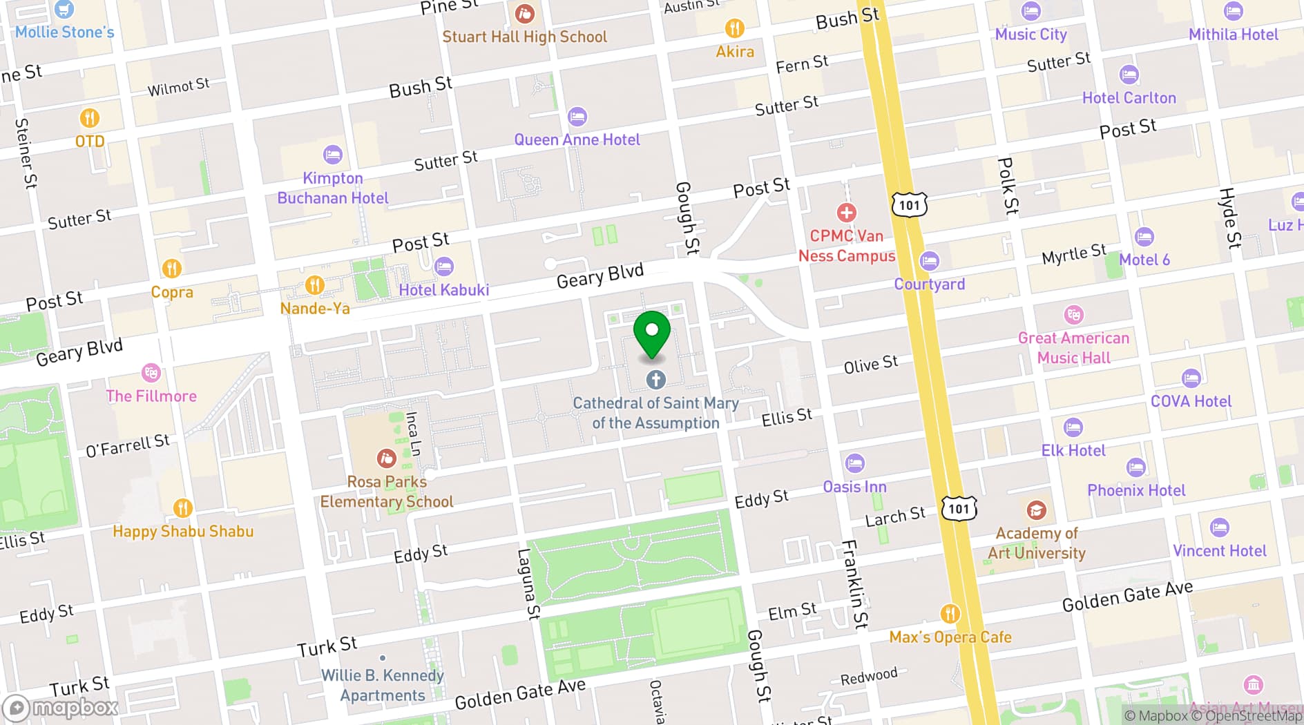 Map showing Cathedral of St. Mary of the Assumption