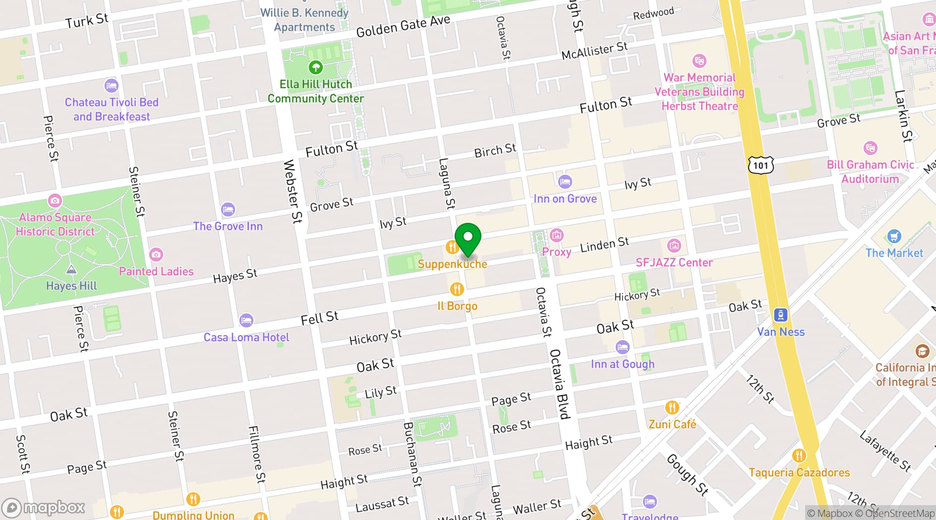 Map showing The Commons SF