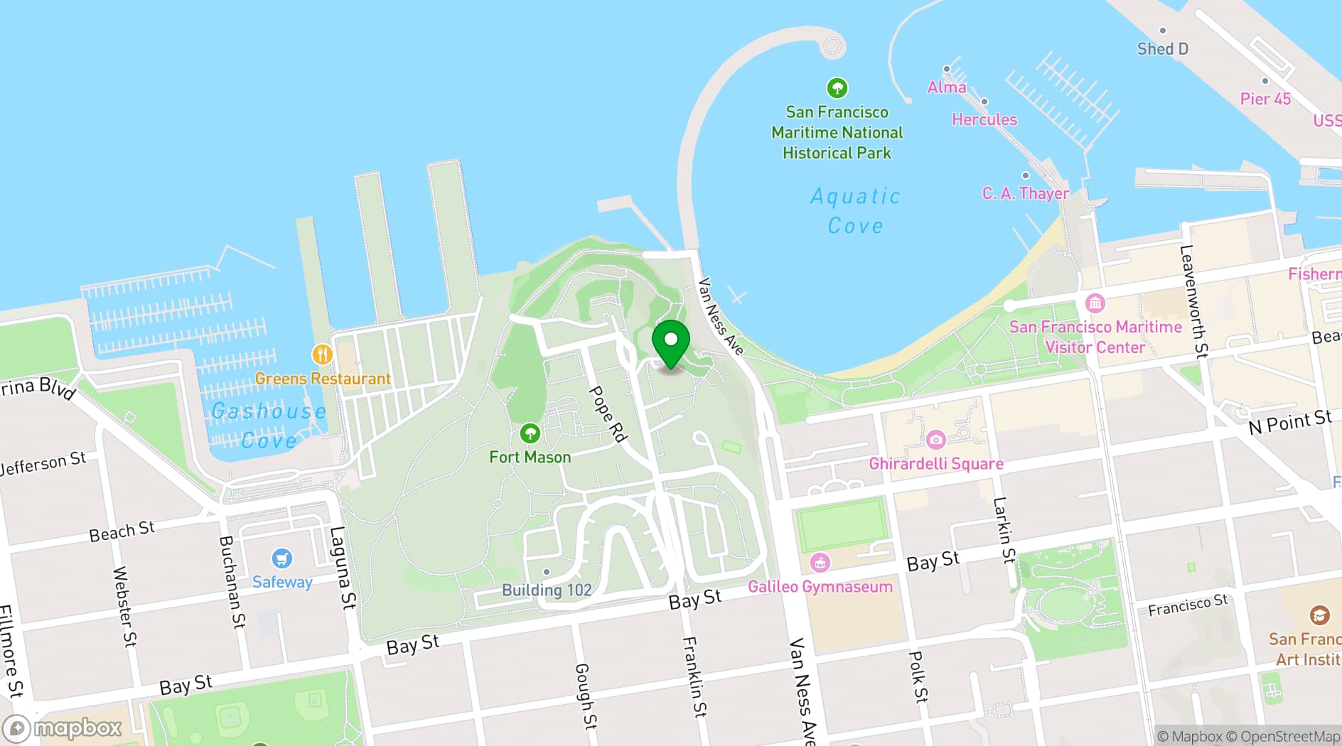 Map showing The General’s Residence